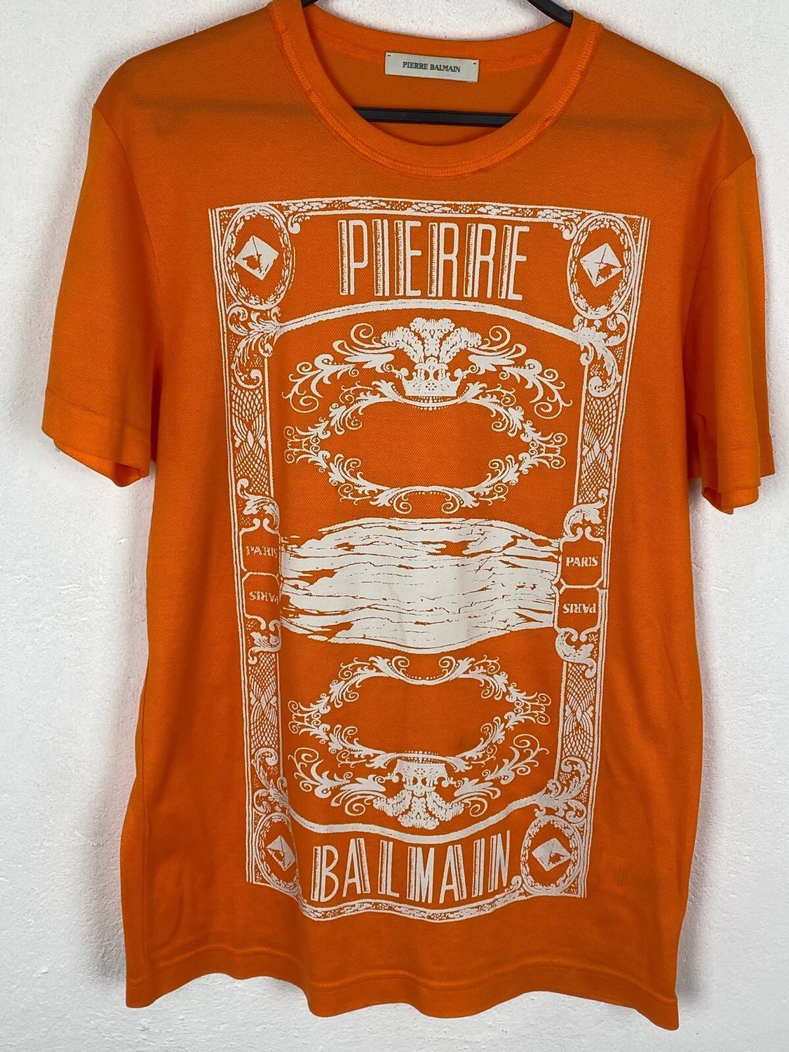 Balmain Pierre Balmain Paris Ornament Card Logo T-Shirt Size US M / EU 48-50 / 2 - 1 Thumbnail