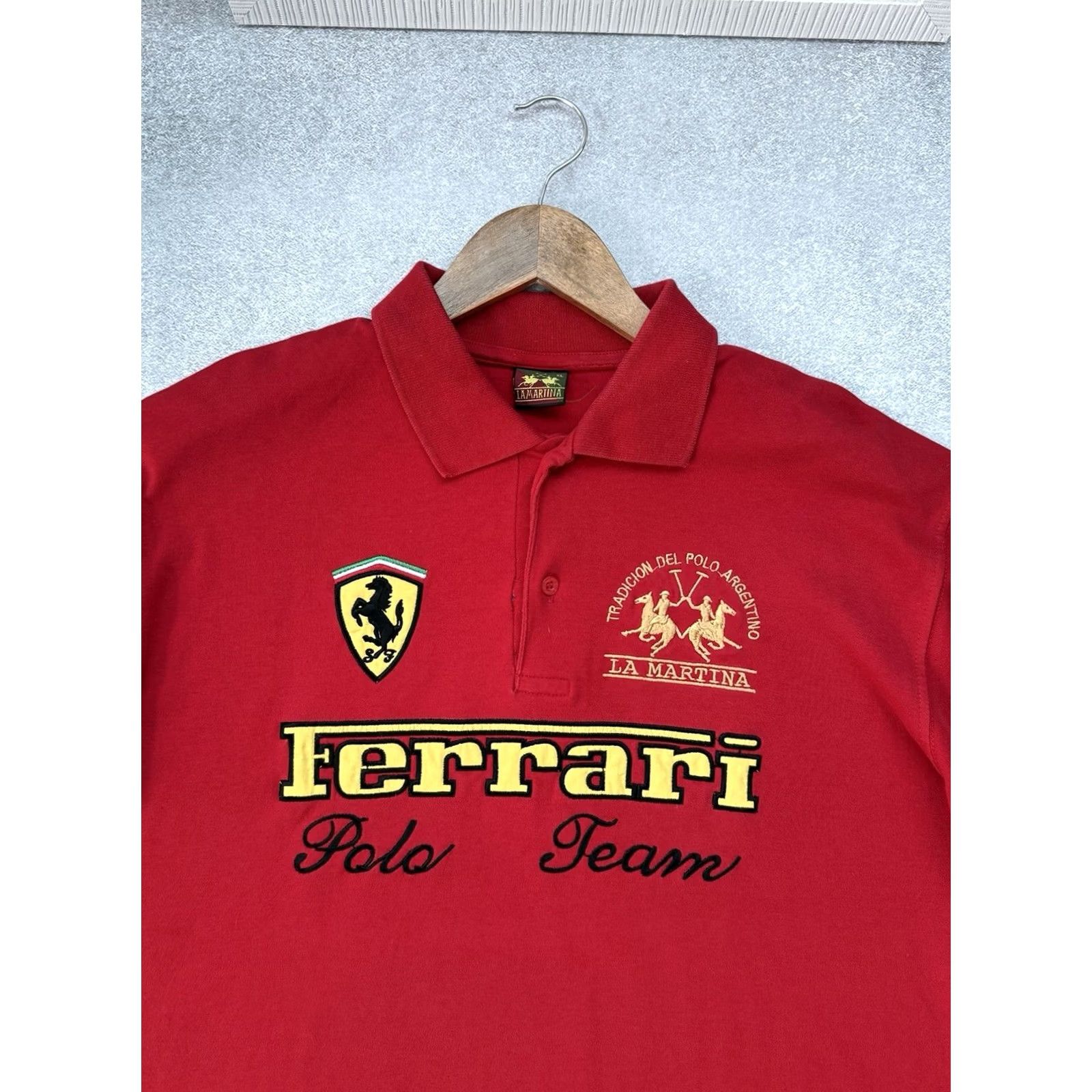 La Martina VINTAGE Ferrari La Martina Racing Polo T-Shirt Red XL Men’s Polo Short Sleeve Collared Cotton Size US XL / EU 56 / 4 - 4 Thumbnail