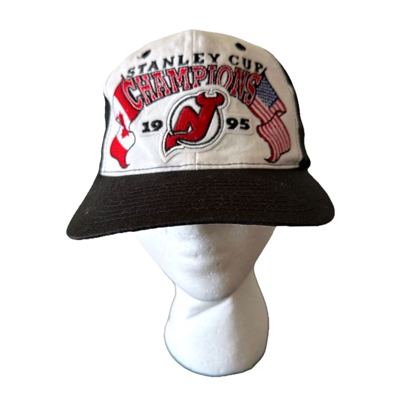Starter VINTAGE 90s Stanley Cup Champs New Jersey Devils 1995 Cap NHL Starter Hat Men One Size Black White Cap Snapback Hockey Devils 1995 Detailed Vintage Size US M / EU 48-50 / 2 - 2 Thumbnail