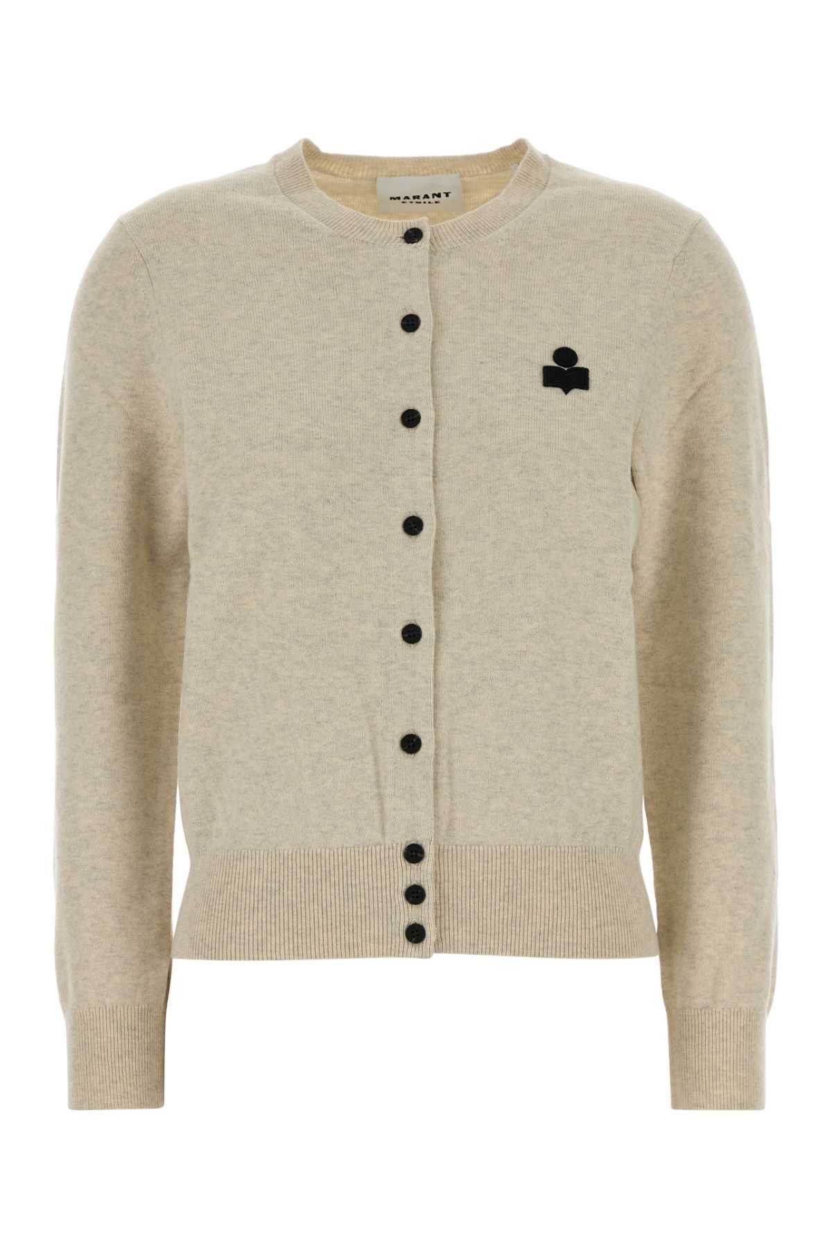 Isabel Marant Etoile Melange Cream Cotton Blend Mona Cardigan Size XS / US 0-2 / IT 36-38 - 1 Thumbnail