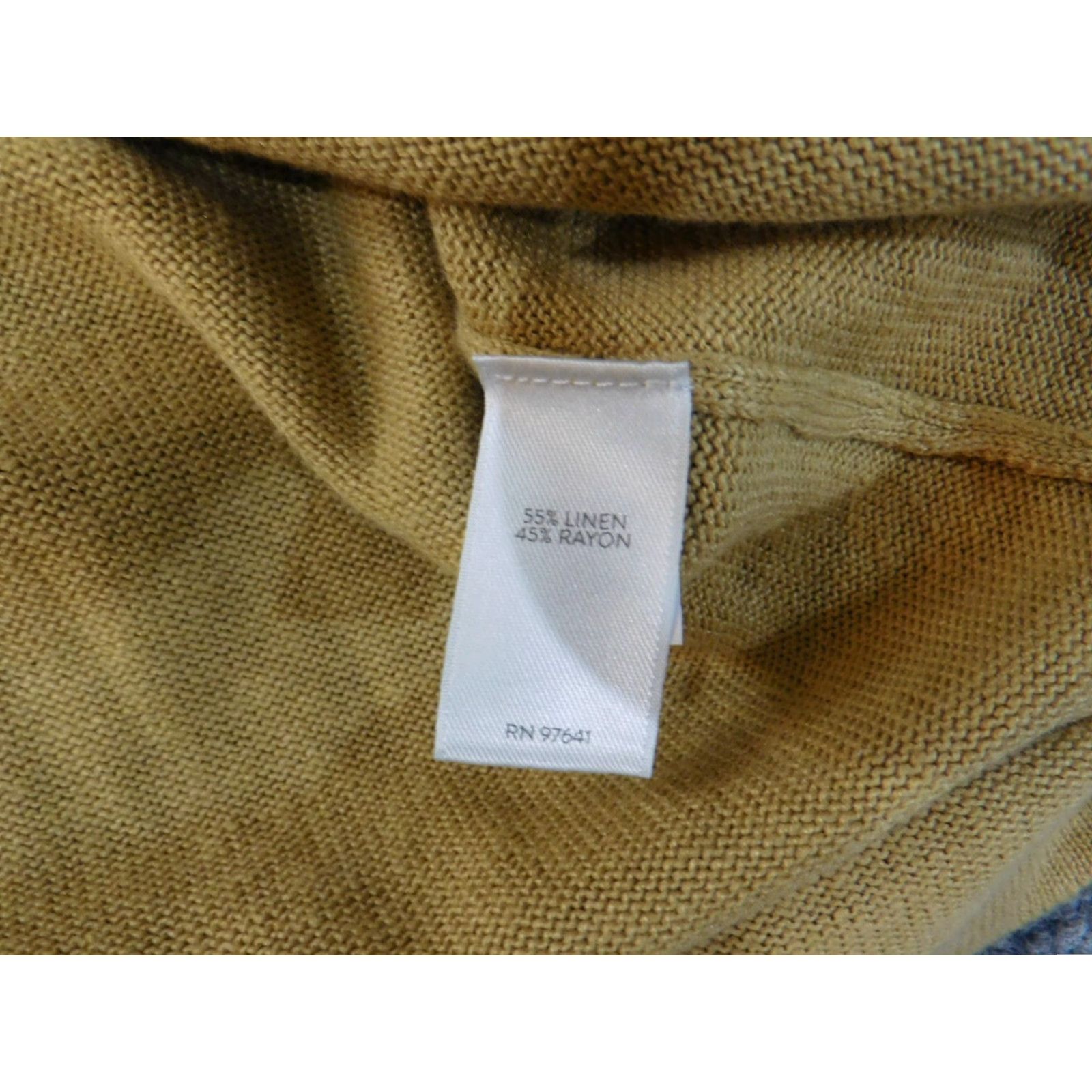 J. Jill J. Jill Cardigan Sweater Womens Beige Linen Rayon V-Neck Button Open Long Sleeve L Regular Knit Rugby Style Vintage: No Size L / US 10 / IT 46 - 7 Thumbnail