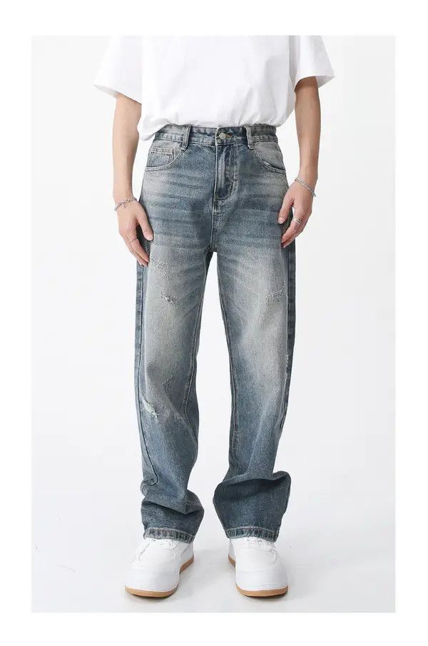 Japanese Brand VIBE Straight-Leg Casual Loose Frayed Jeans Size US 32 / EU 48 - 1 Thumbnail