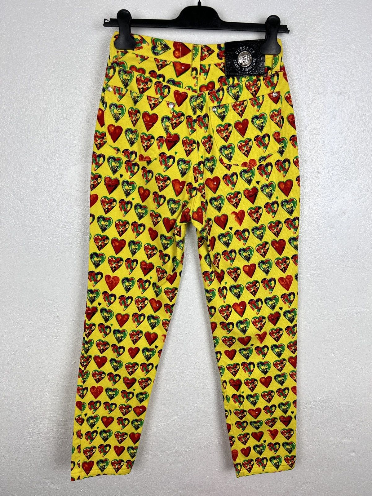 Versace 90s Vintage 1997 Gianni Versace Signature Heart Print Pants Size 28" / US 6 / IT 42 - 7 Thumbnail
