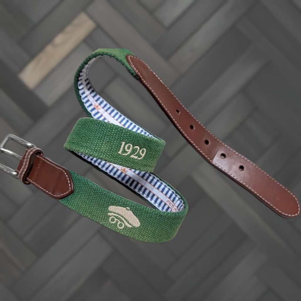 Peter Millar USA Peter Millar Belt 36 Country Club Leather Dress Belt Golf Belt Men Green XS? Size 36 - 1 Thumbnail
