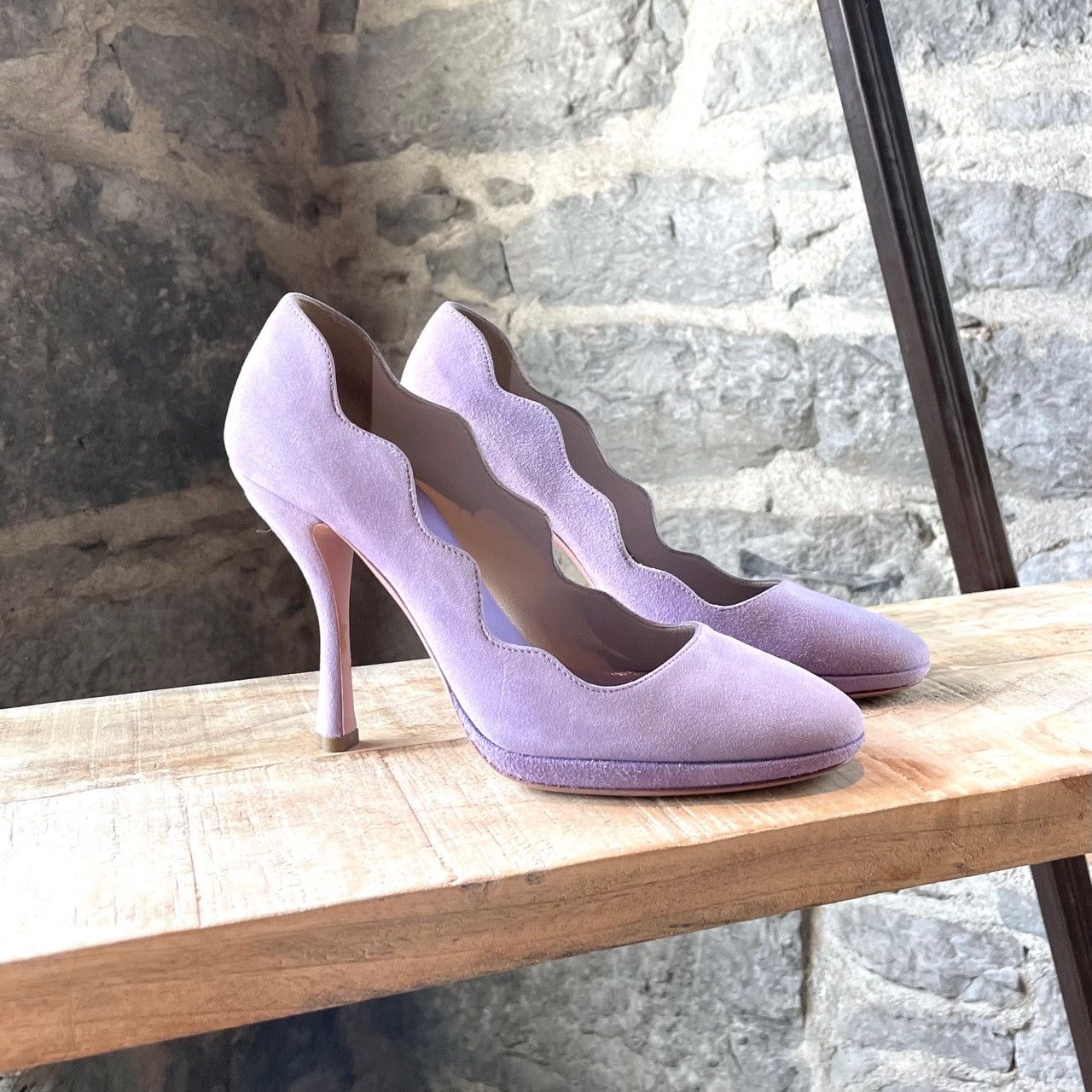 Prada Prada Lilac Suede Scallop Pumps Size US 7 / IT 37 - 1 Thumbnail