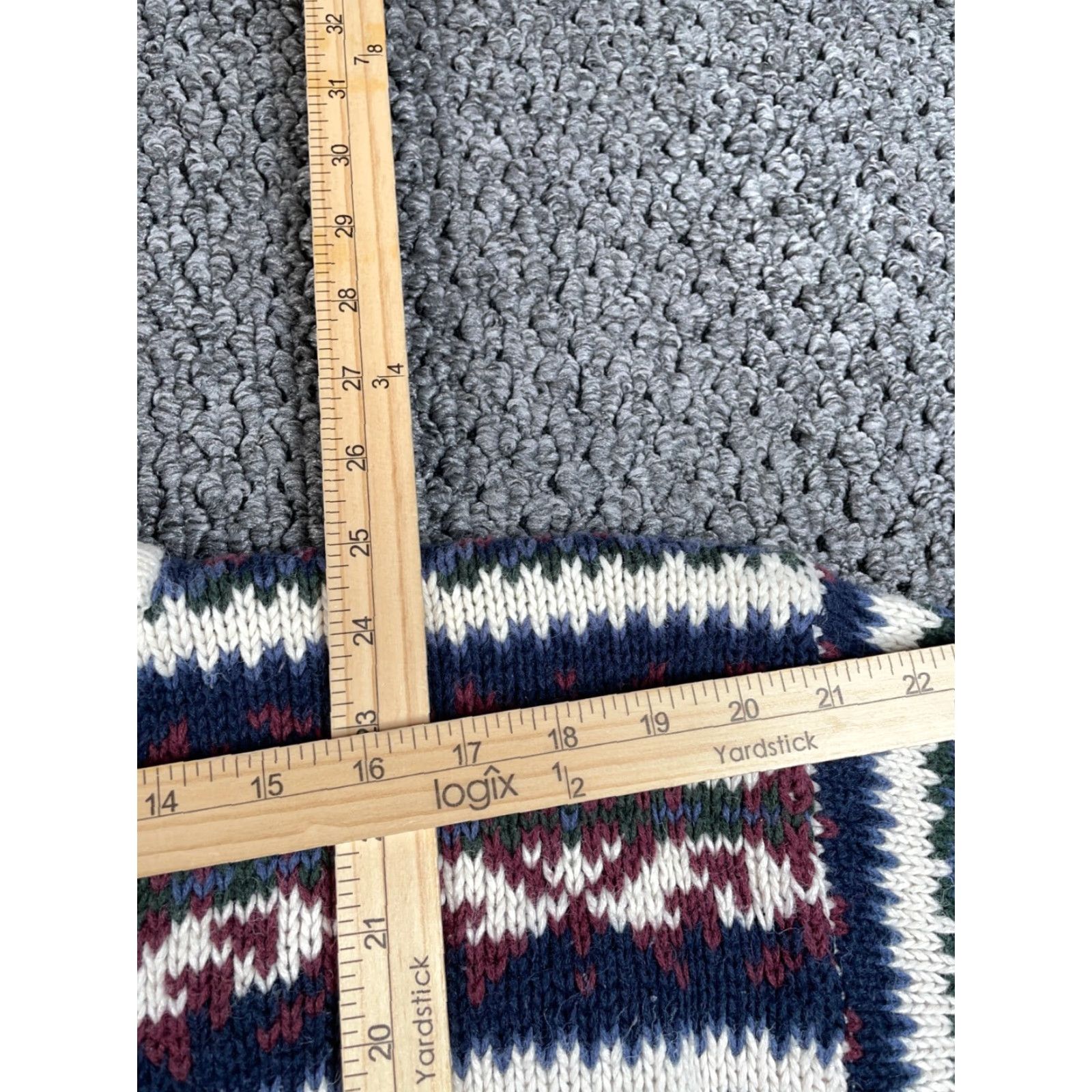 Vintage VINTAGE 90s Chunky Knit Geometric Pattern Sweater Adult Medium Beige Heavyweight Casual Mens Size US M / EU 48-50 / 2 - 7 Thumbnail