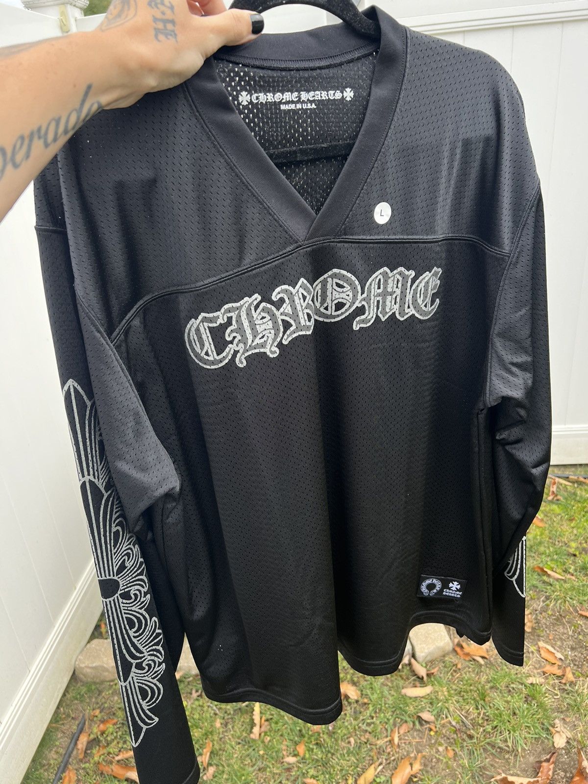 Chrome Hearts Chrome Hearts Black Mesh Warm Up Long Sleeve Jersey 