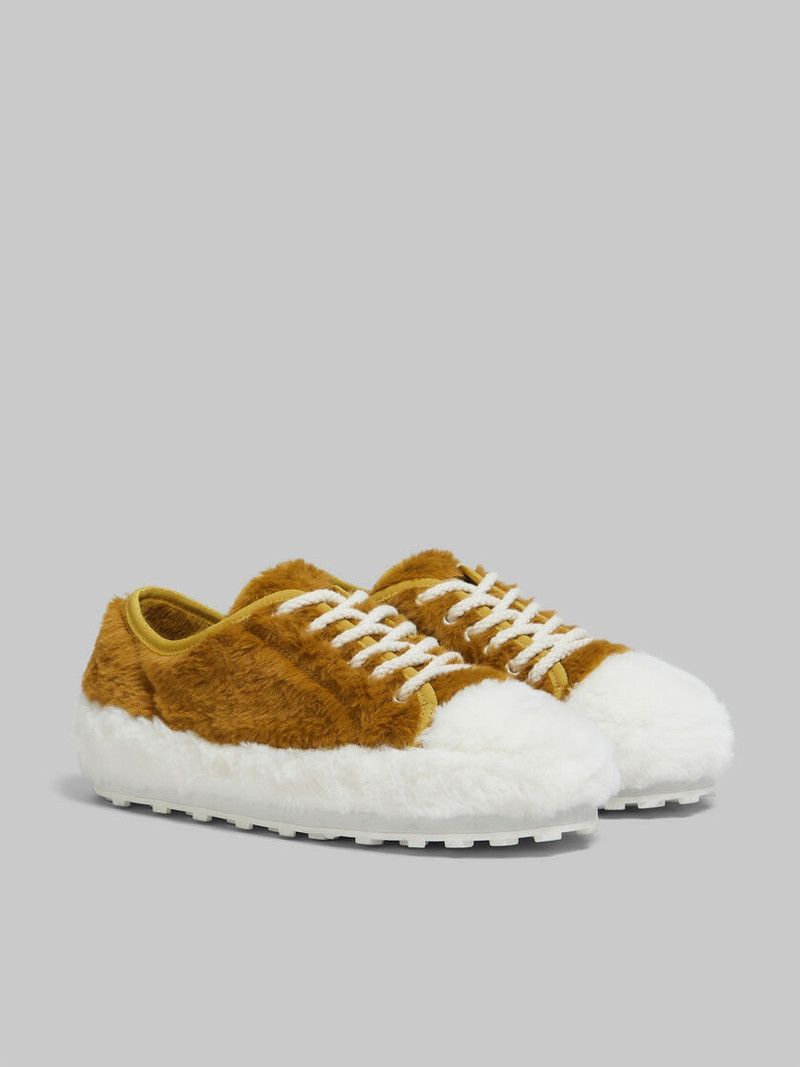Marni o1w1db11225 Two-Tone Faux-Fur Sneaker in Yellow Size US 7 / IT 37 - 2 Thumbnail