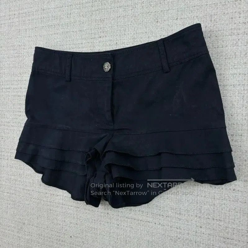 Other Chanel Women's Navy Cotton Ruffle Summer Shorts . Size 23" - 3 Thumbnail