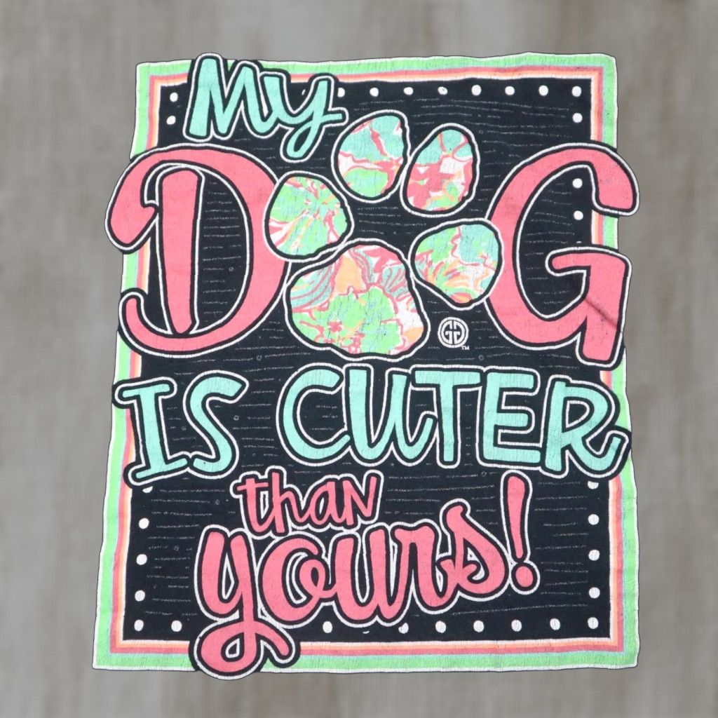 Vintage Girly Girl "My Dog Is Cuter Than Yours" Tee T-Shirt Short Sleeve Adult Womens XL Shirt Womens XL Blue Size XL / US 12-14 / IT 48-50 - 1 Thumbnail