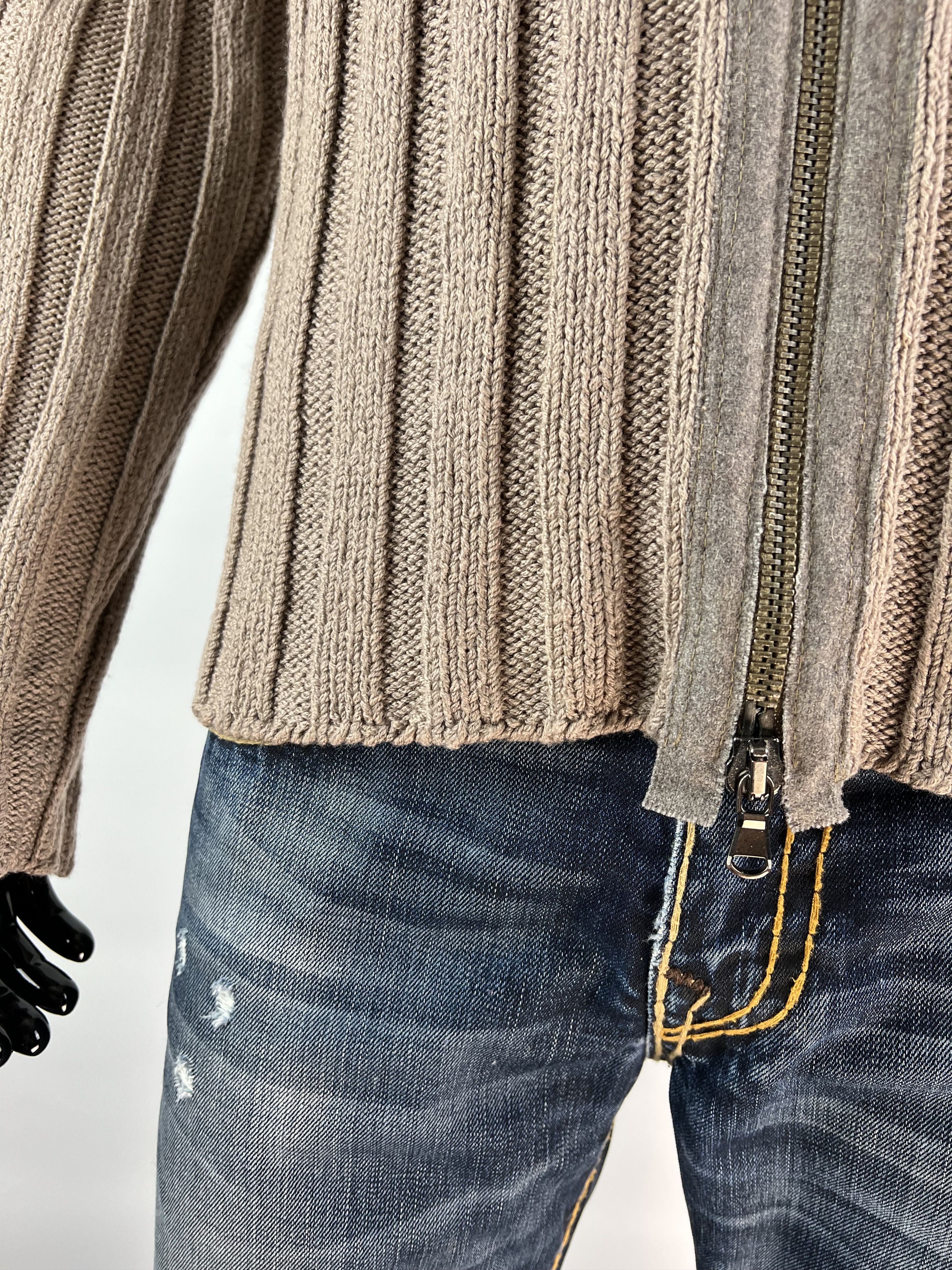 Transit Uomo Transit Uomo Full Zip Knitted 100% Wool Sweater Size L/XL Size US L / EU 52-54 / 3 - 7 Thumbnail