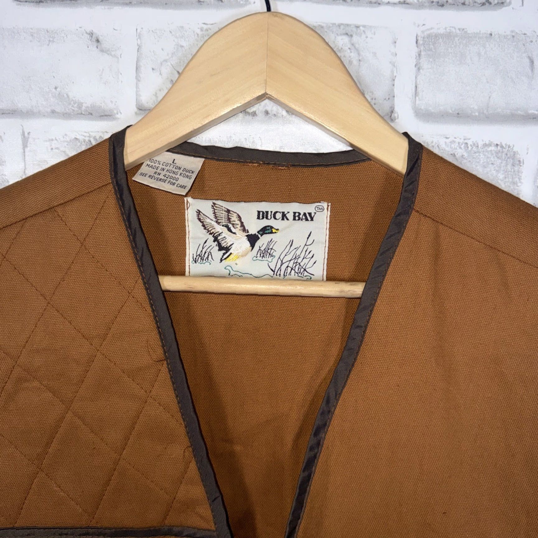 Vintage VTG Duck Bay Brown Button Up Vest Mens Size L Cotton Military Jacket Style Size US L / EU 52-54 / 3 - 2 Thumbnail