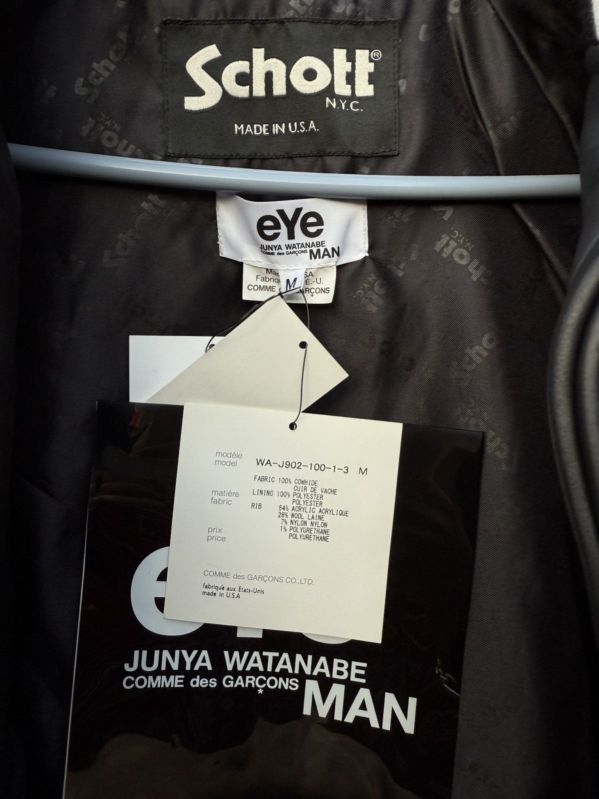 Junya Watanabe Junya Watanabe eYe Schott Leather Stadium Jacket Size US L / EU 52-54 / 3 - 4 Thumbnail