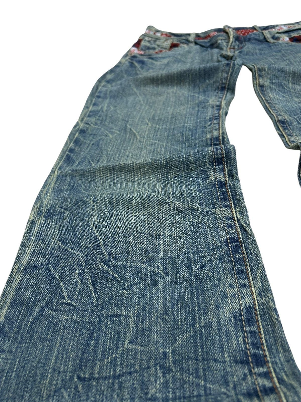 Le Grande Bleu (L.G.B.) Vintage Double Waist Checkered Clawn Marks Distressed Size US 31 - 8 Thumbnail