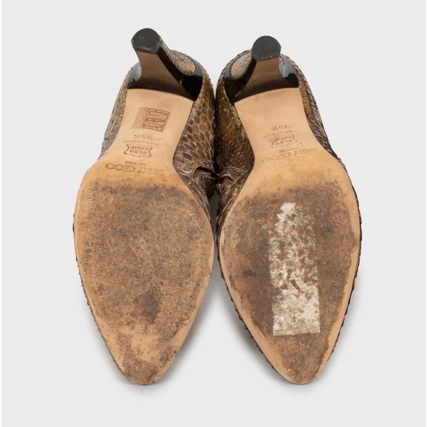 Jimmy Choo Jimmy Choo Gold Snakeskin Boots Sz.35.5 Size US 5.5 / IT 35.5 - 5 Thumbnail
