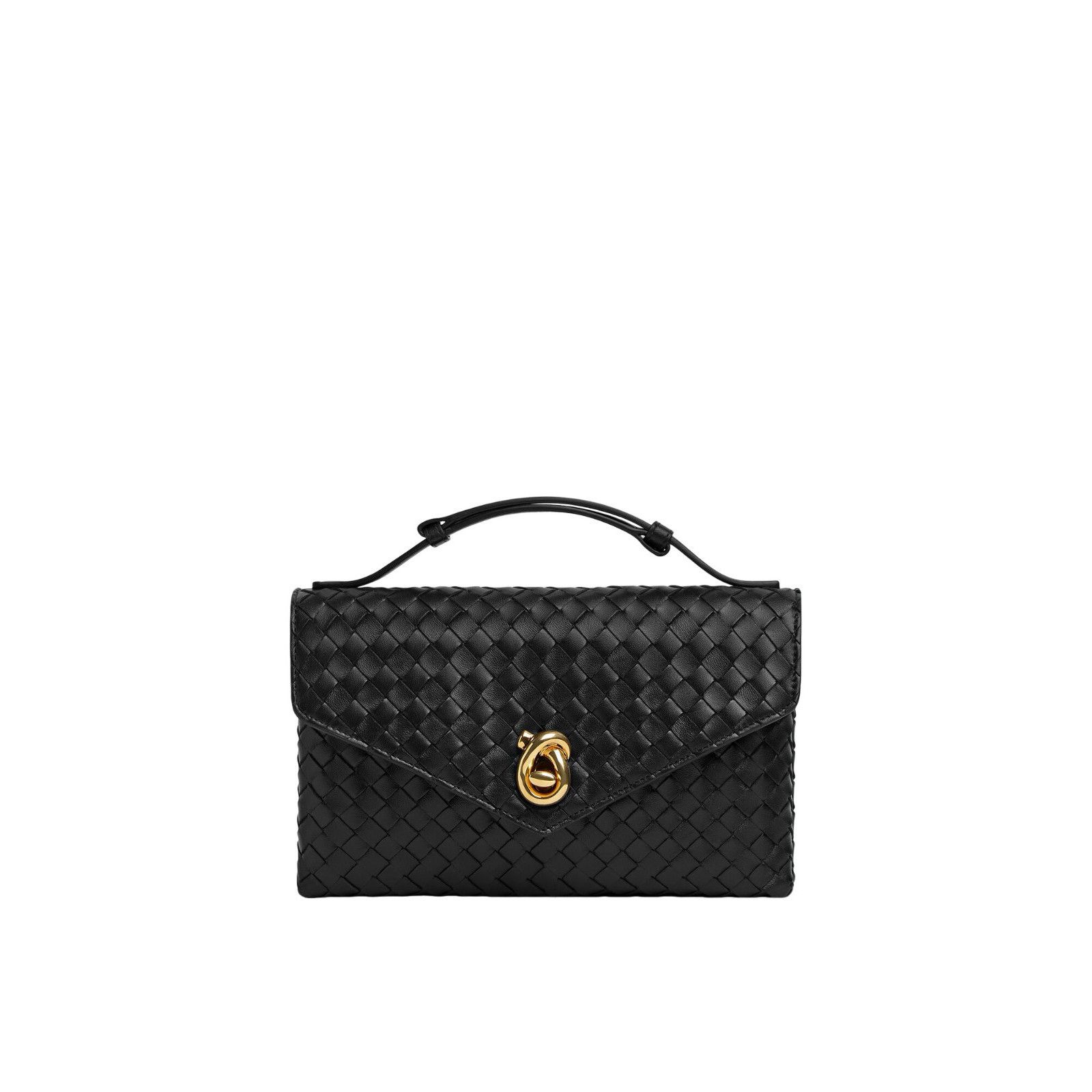 Bottega Veneta BOTTEGA VENETA Knot Lock $3500 Black Leather Crossbody Bag N Size ONE SIZE - 1 Thumbnail
