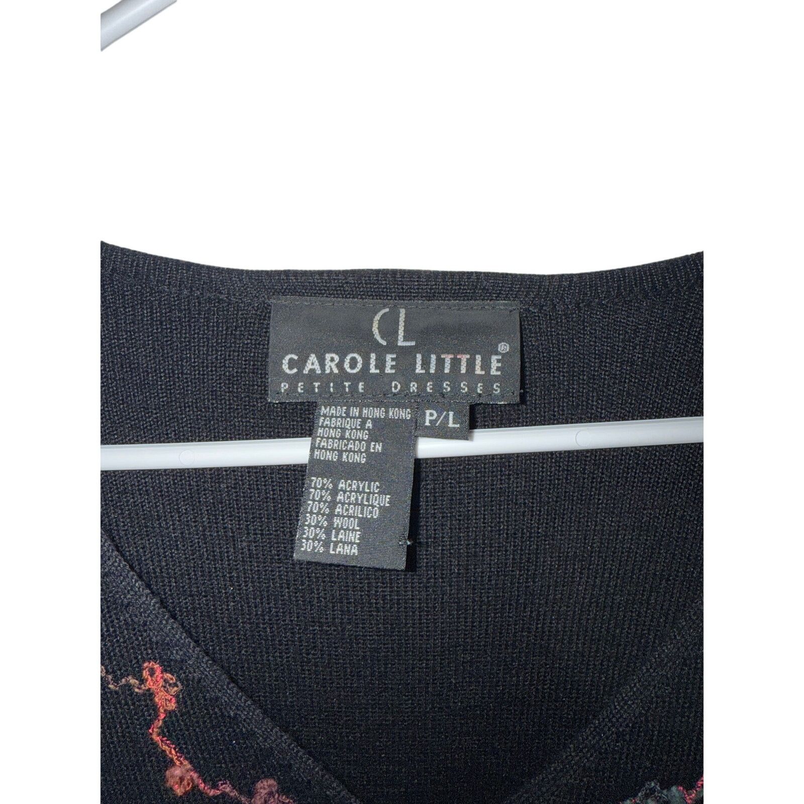 Vintage Vintage Carole Little Knit Sweater Dress Embroidered Size L / US 10 / IT 46 - 4 Thumbnail