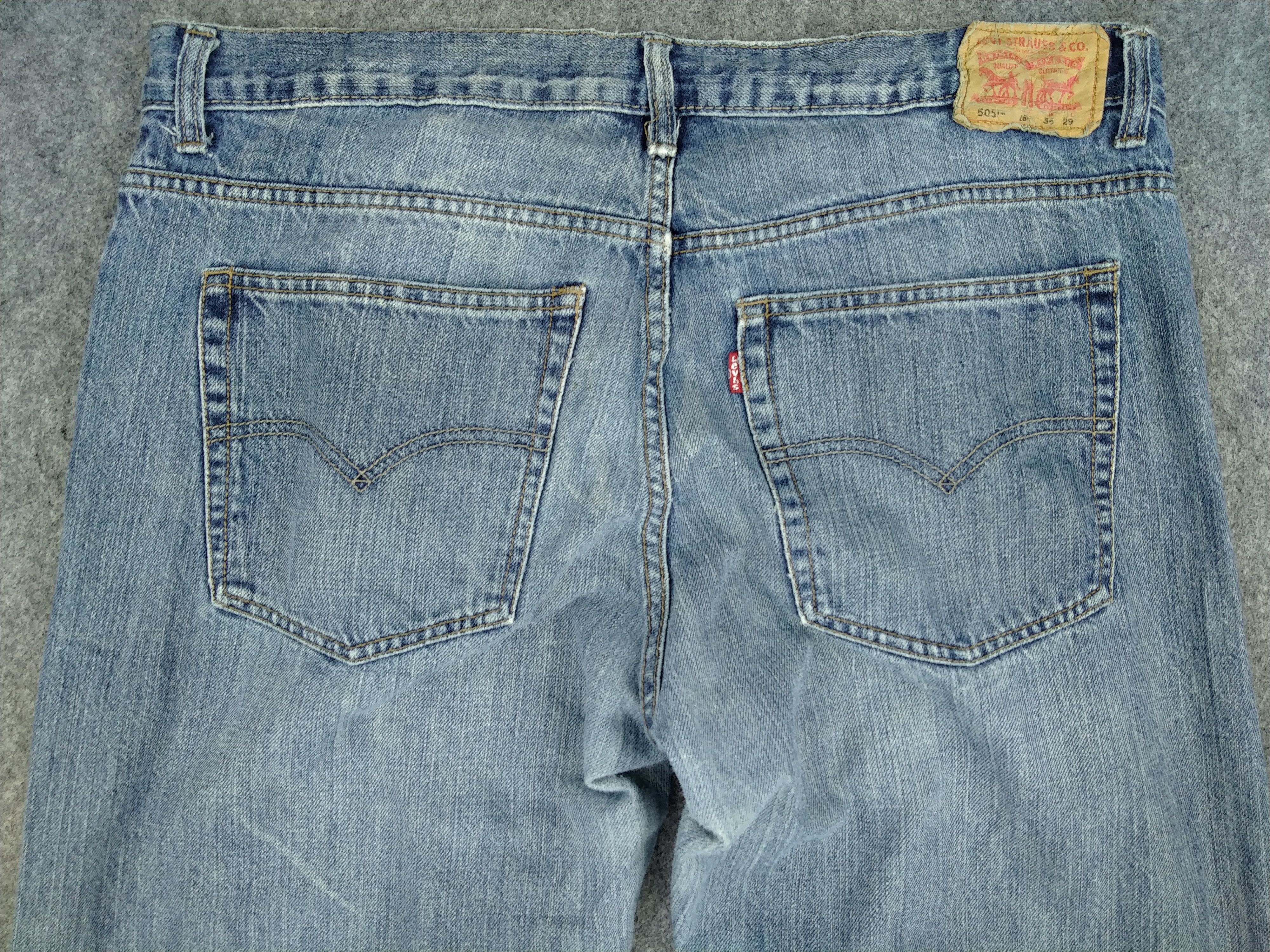 Levi's Vintage Levi's 505 Straight Distressed Denim 37x28 -JN158 Size US 37 - 4 Thumbnail