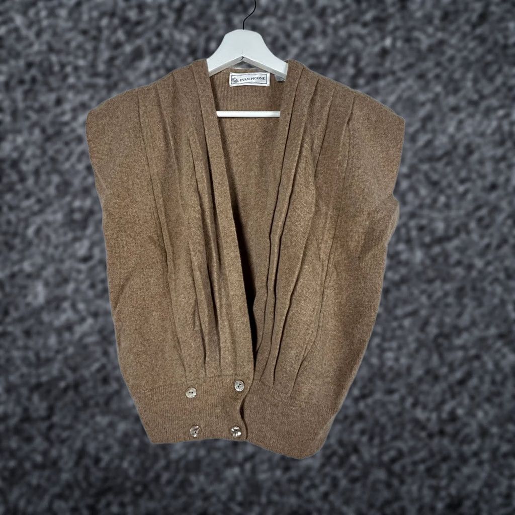 Evan Picone VINTAGE Evan-Picone Womens Lambswool Angora Rabbit Hair Sweater Vest Small Brown Size S / US 4 / IT 40 - 1 Thumbnail