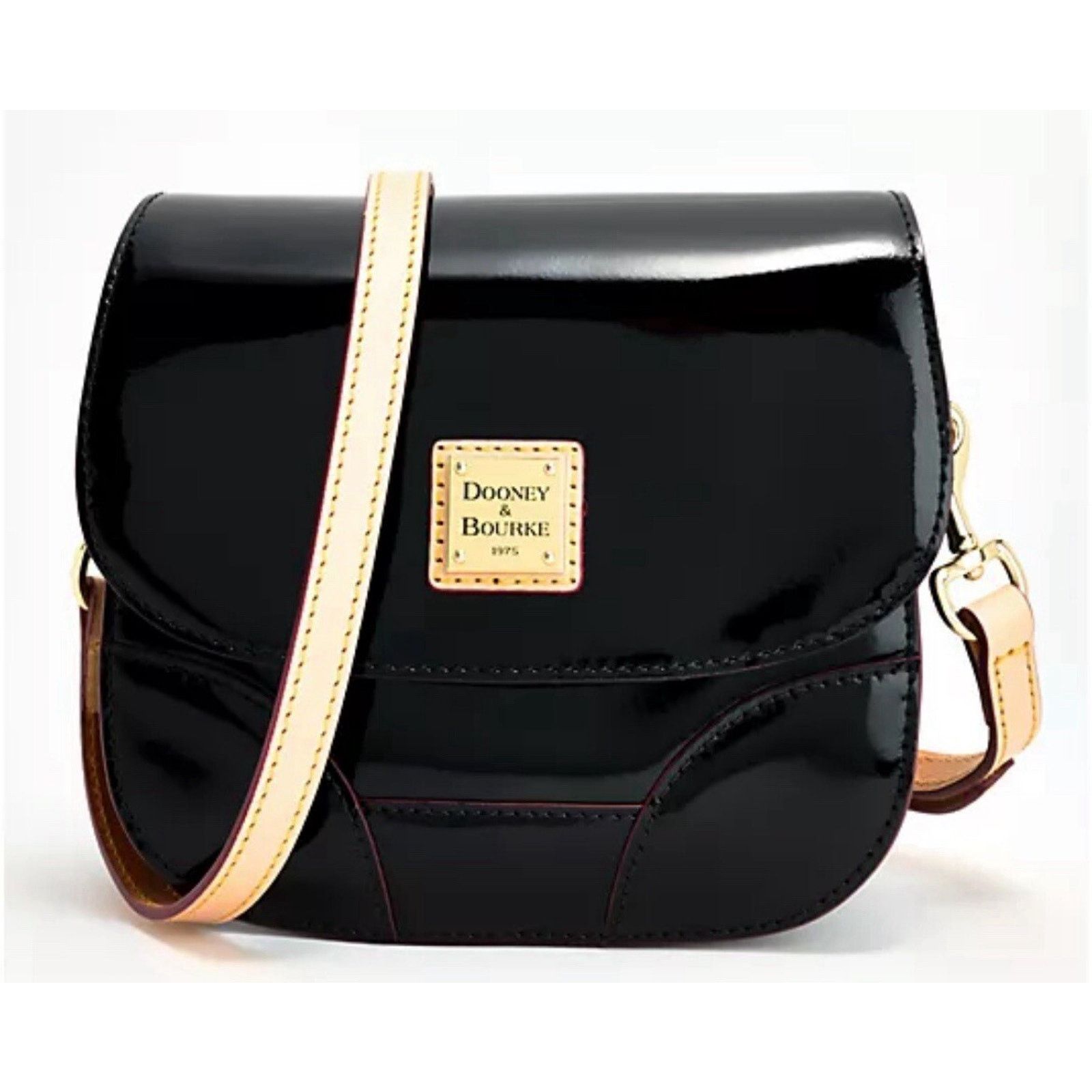Dooney & Bourke Patent Leather Saddle Bag Black bag A667762