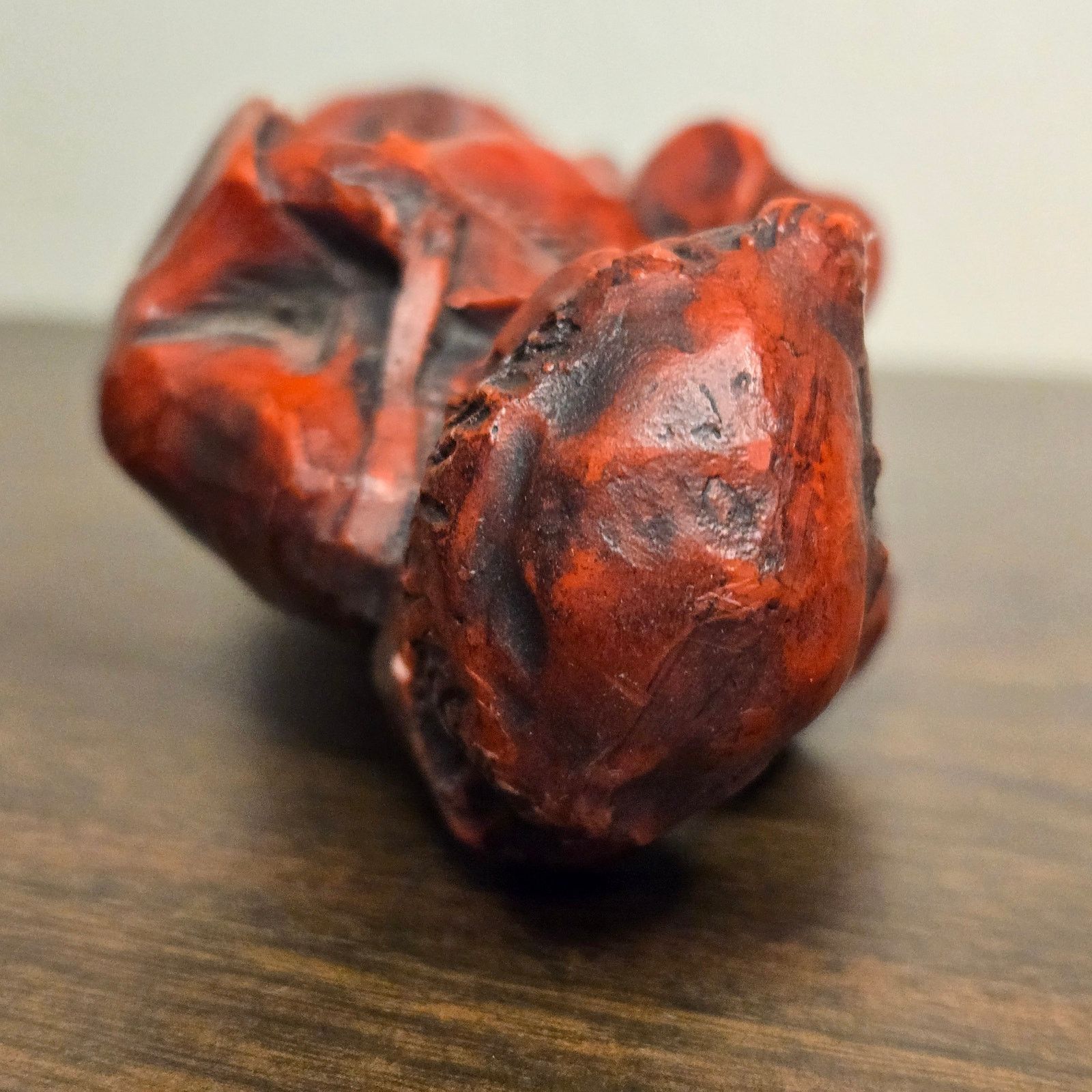 Vintage Vintage Hand-Carved Monk Folk Art Figurine - Red Patinated Size ONE SIZE - 5 Thumbnail