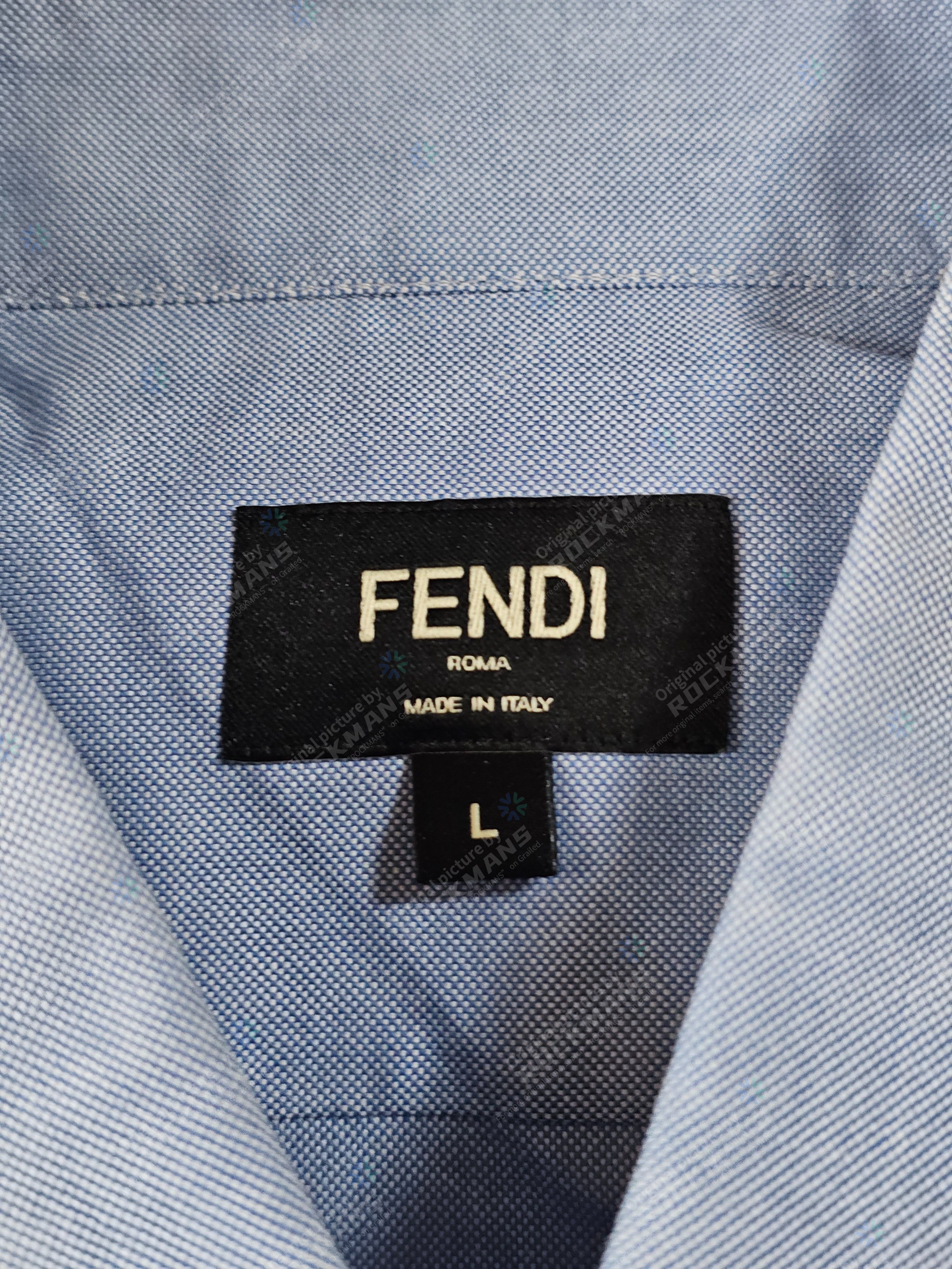 Fendi Fendi Light Blue Oxford Short-sleeve OS Shirt Size L Size US L / EU 52-54 / 3 - 6 Thumbnail