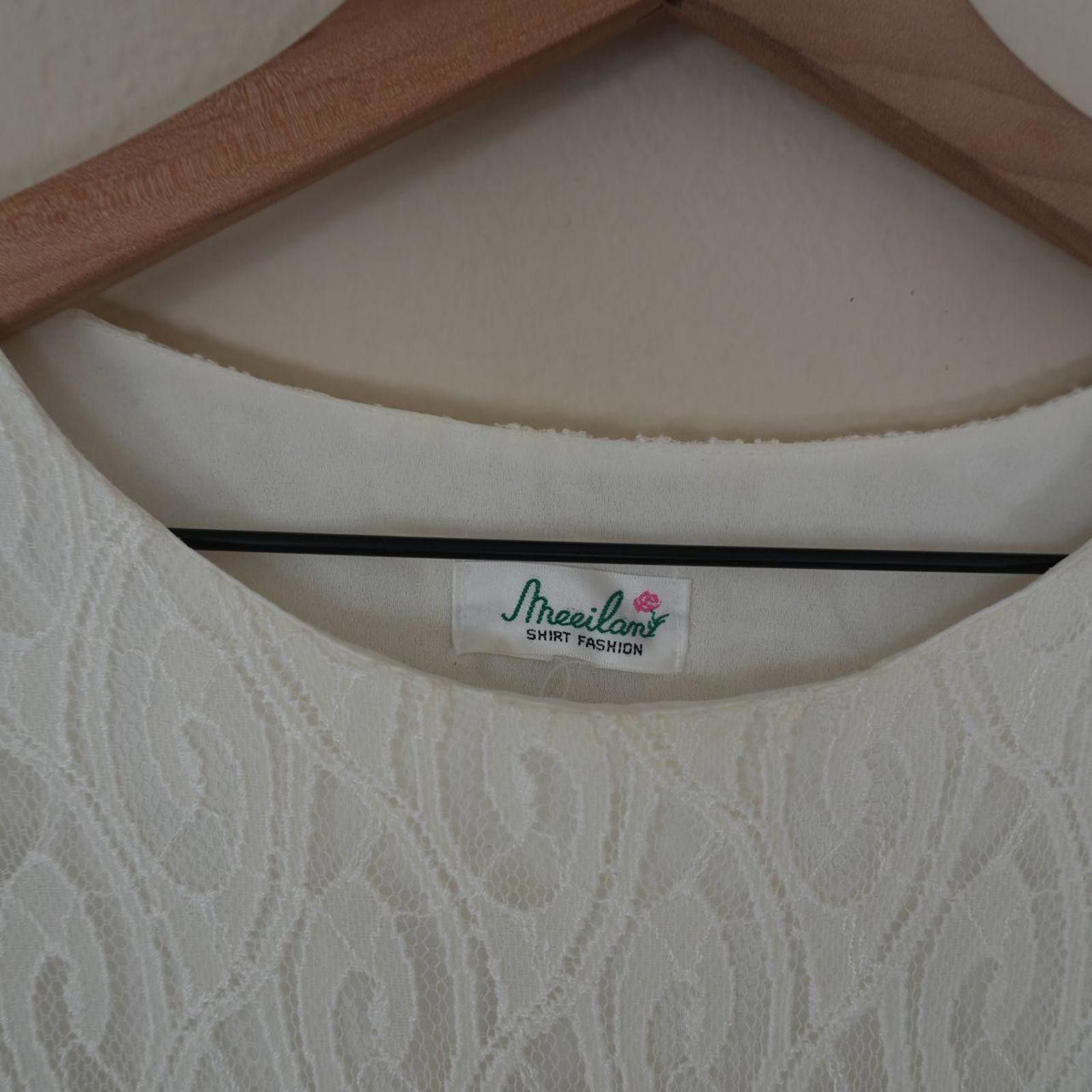 Other Meeilan Shirt Women's White Shirt Fashion Lace Top Size M / US 6-8 / IT 42-44 - 3 Thumbnail