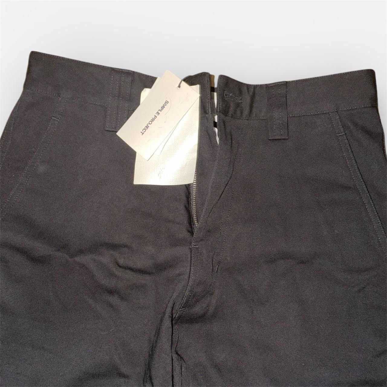 SIMPLE PROJECT Simple Project Black Wide-Leg Cotton Trousers + Darted Knees Size US 29 - 4 Thumbnail