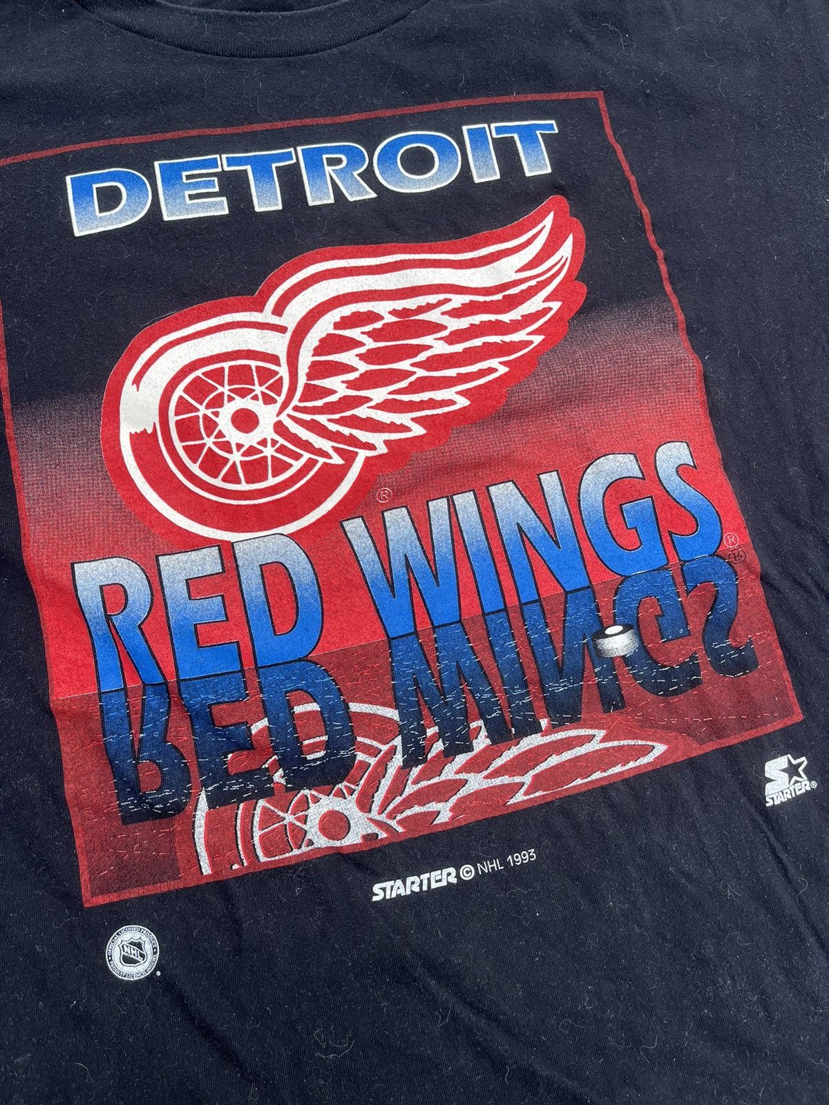 Starter × Vintage Vintage 1993 Detroit Red Wings Starter T-Shirt Size US XL / EU 56 / 4 - 2 Thumbnail