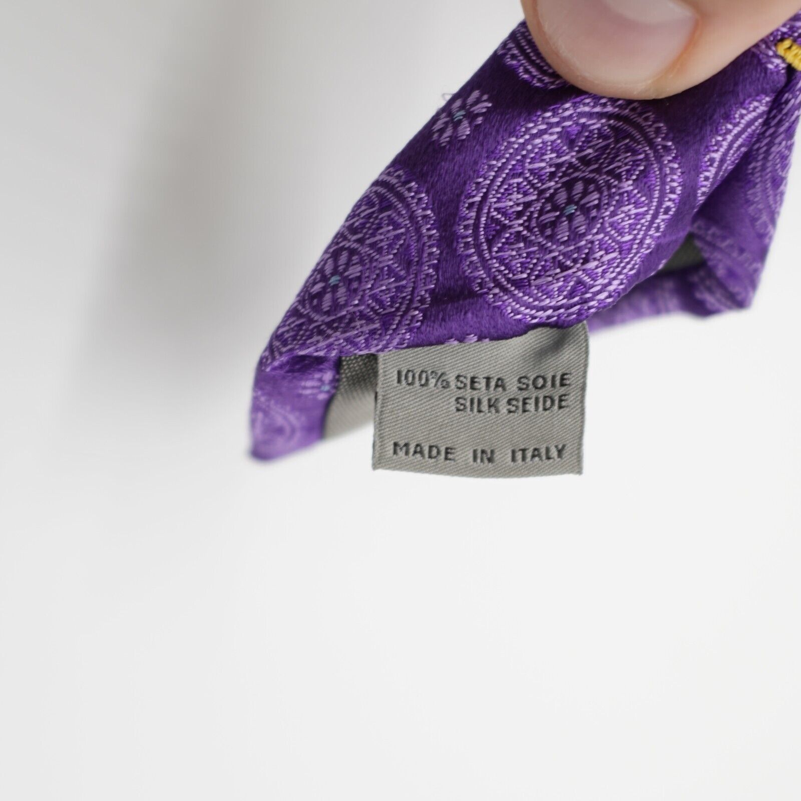 Canali Canali 1934 Purple Geometric Floral Woven Silk Tie Size ONE SIZE - 5 Thumbnail