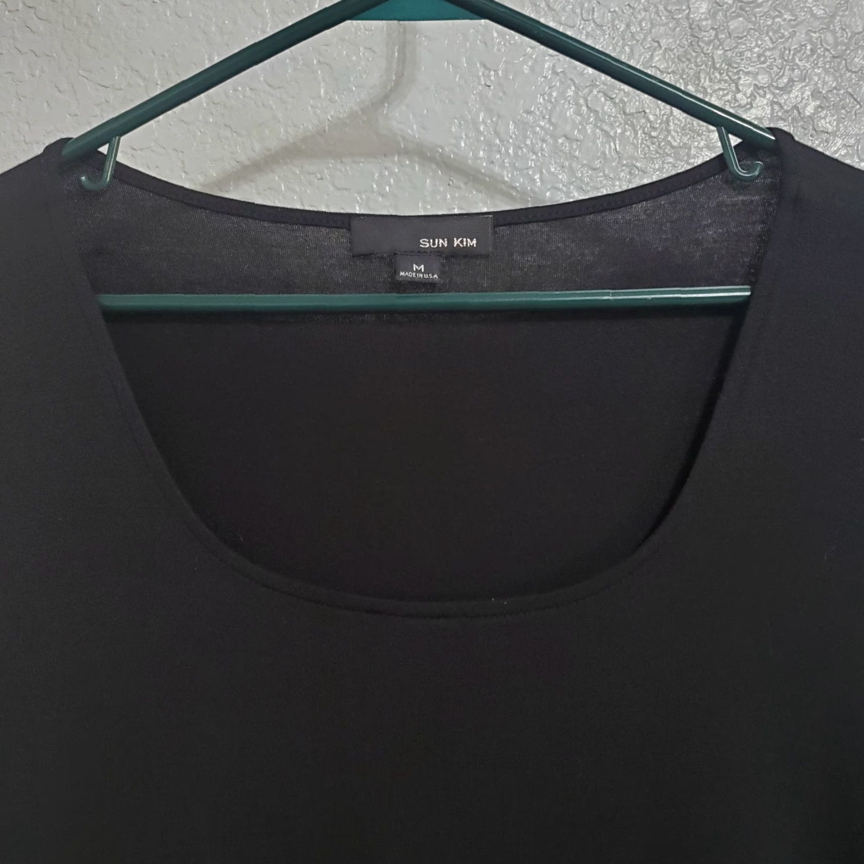 Vintage Sun Kim Tunic Top Women M Black Asymmetrical Bubble Hem Stretch Lagenlook USA Size M / US 6-8 / IT 42-44 - 4 Thumbnail