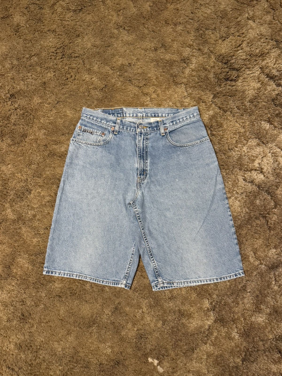 Levi's 90s Levis Embroidered Lightwash Skater Jean Shorts Mens 33 Size US 33 - 1 Thumbnail