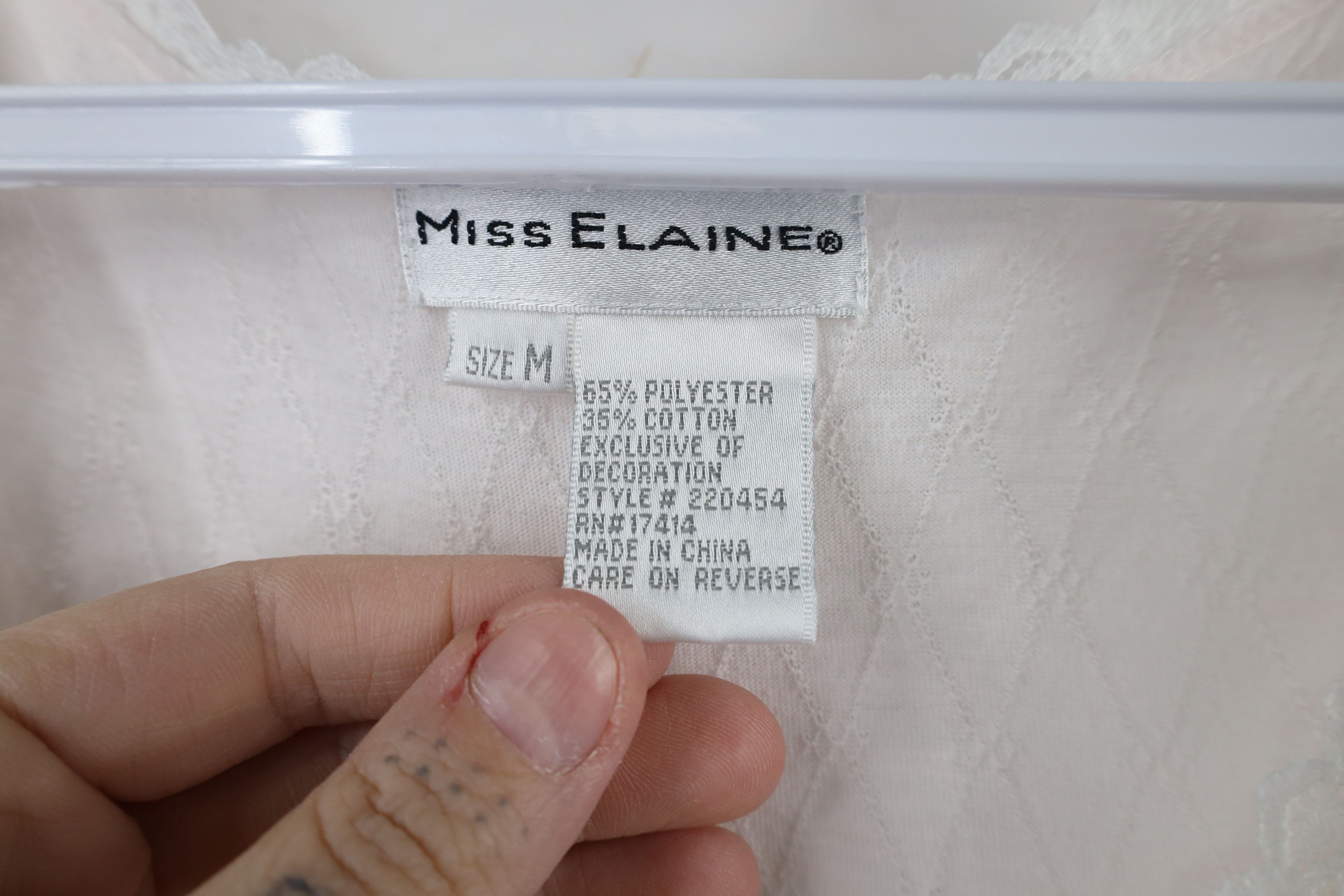 Vintage Vintage 90s Miss Elaine Flower Lace Night Gown Sleep Shirt Size M / US 6-8 / IT 42-44 - 8 Thumbnail