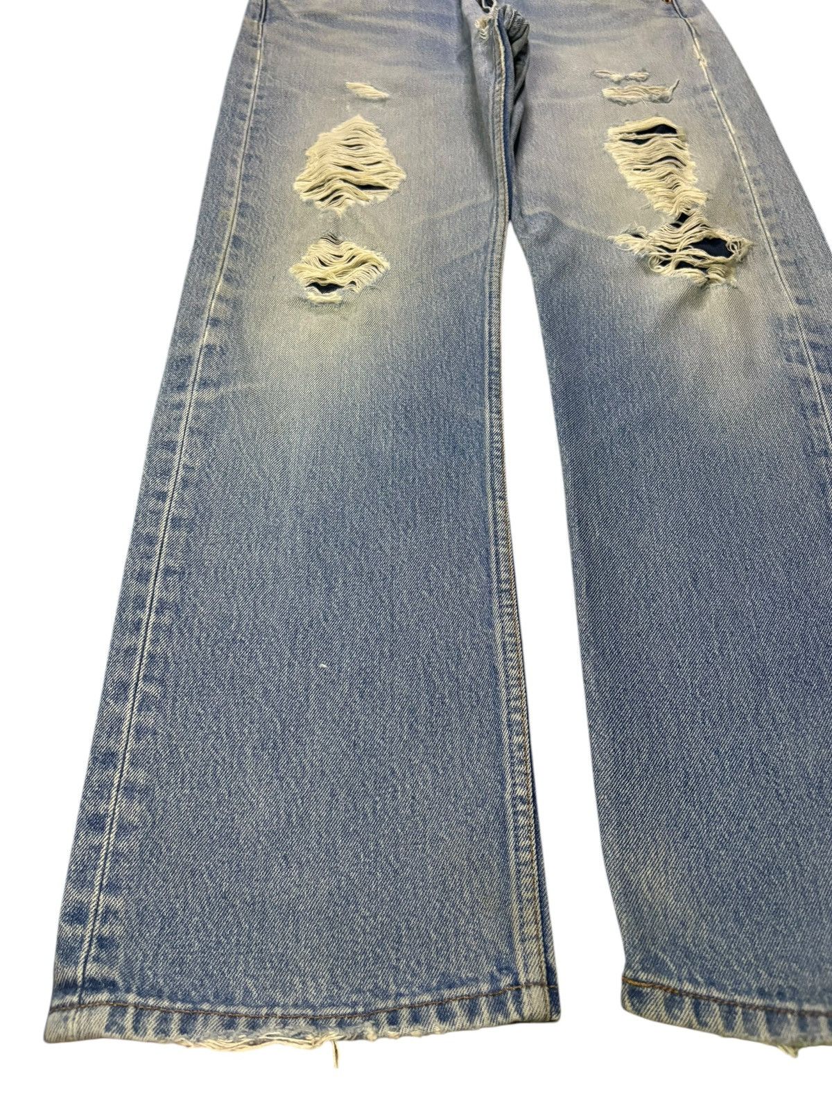 LVC × Levi's × Levi's Vintage Clothing Vintage 90s Levis 501 Mud Wash Distressed Patches Loose Jean Size US 33 - 6 Thumbnail