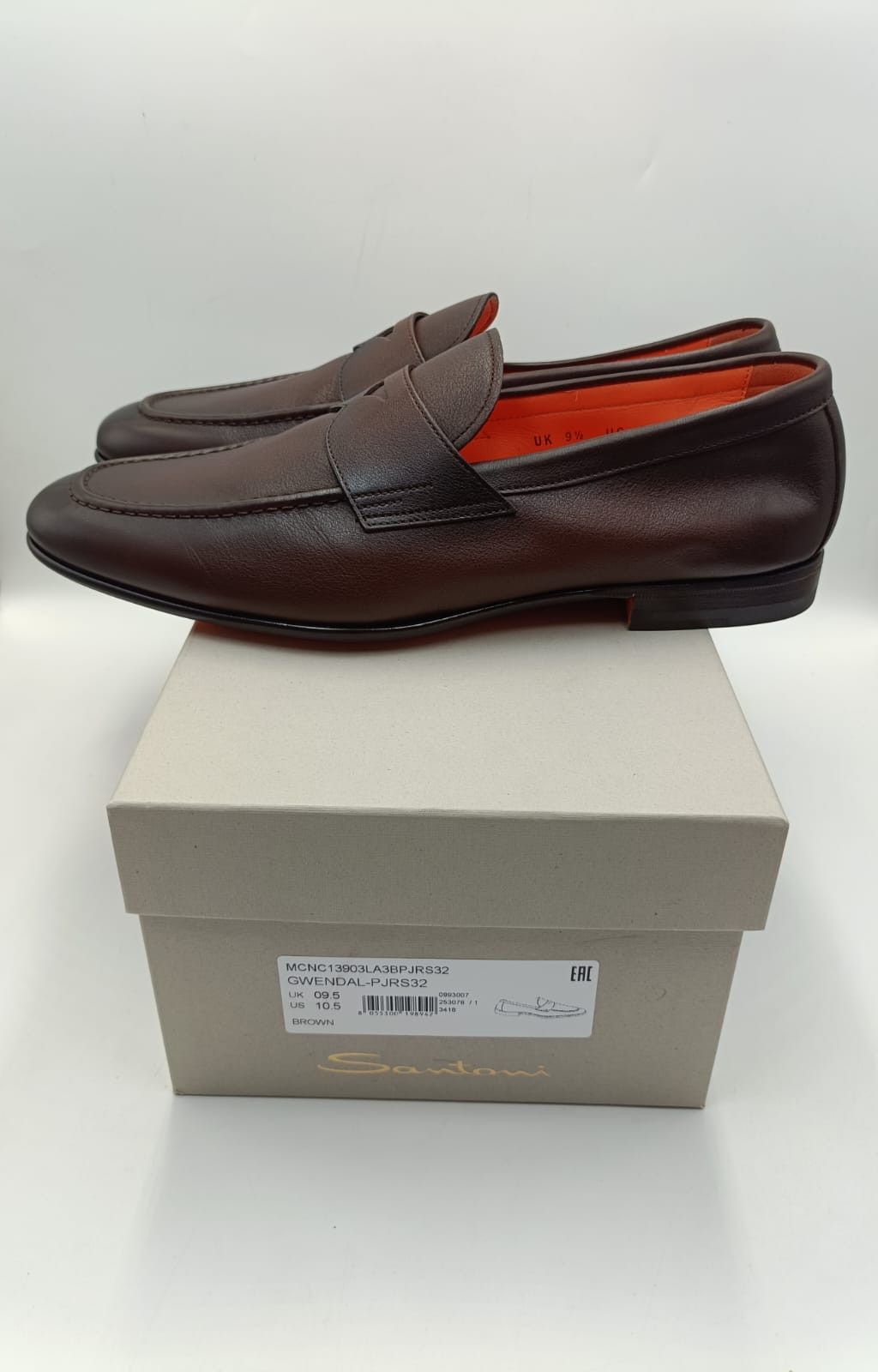 Santoni Santoni Brown Leather Loafers Size US 10.5 / EU 43-44 - 9 Thumbnail