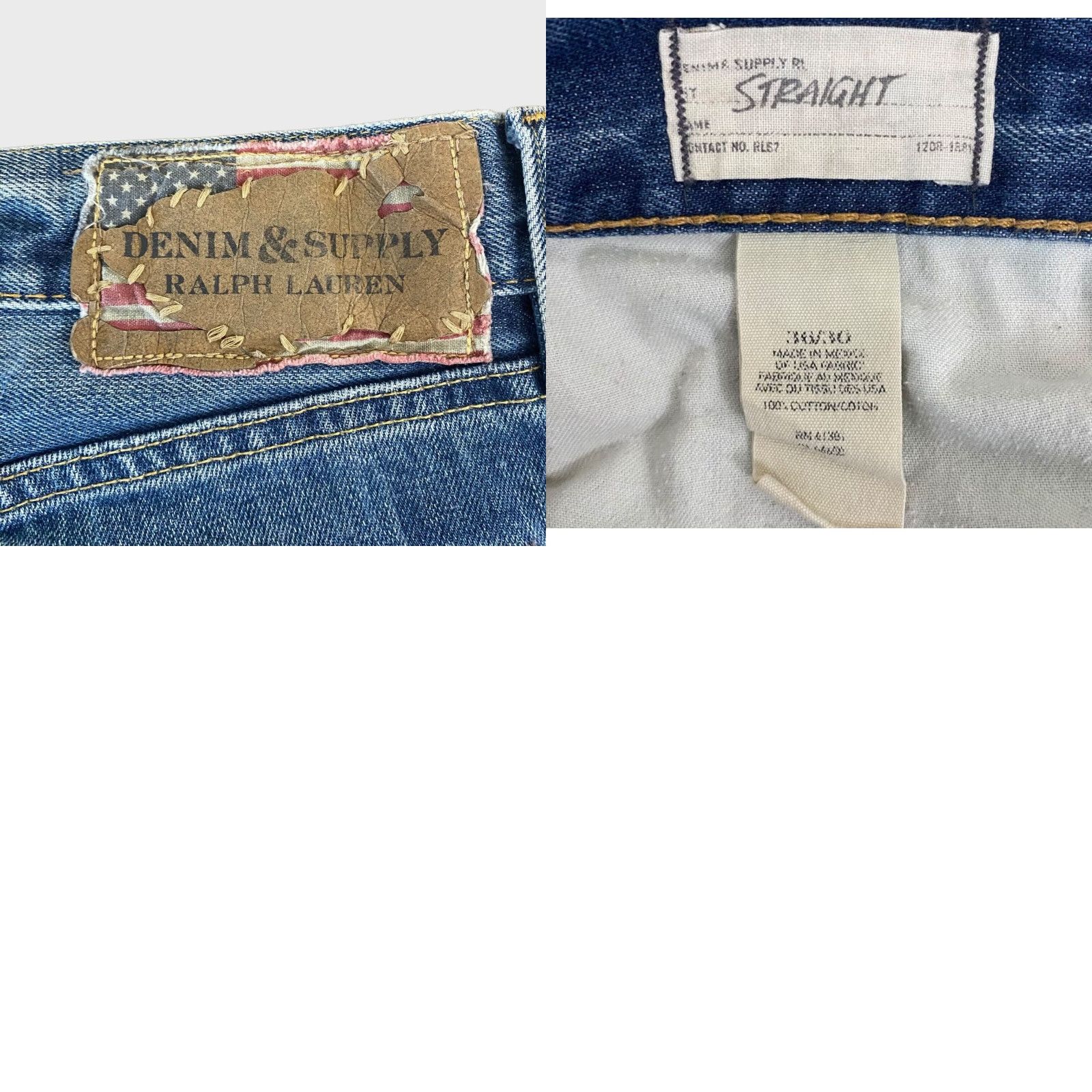 Ralph Lauren Ralph Lauren Denim & Supply Jeans Medium Wash Distressed Straight-Leg Mens 36X30 Jeans 5-Pocket Blue Cotton Denim Regular 36 30 Inseam Mens Stretch? Size US 36 / EU 52 - 8 Thumbnail