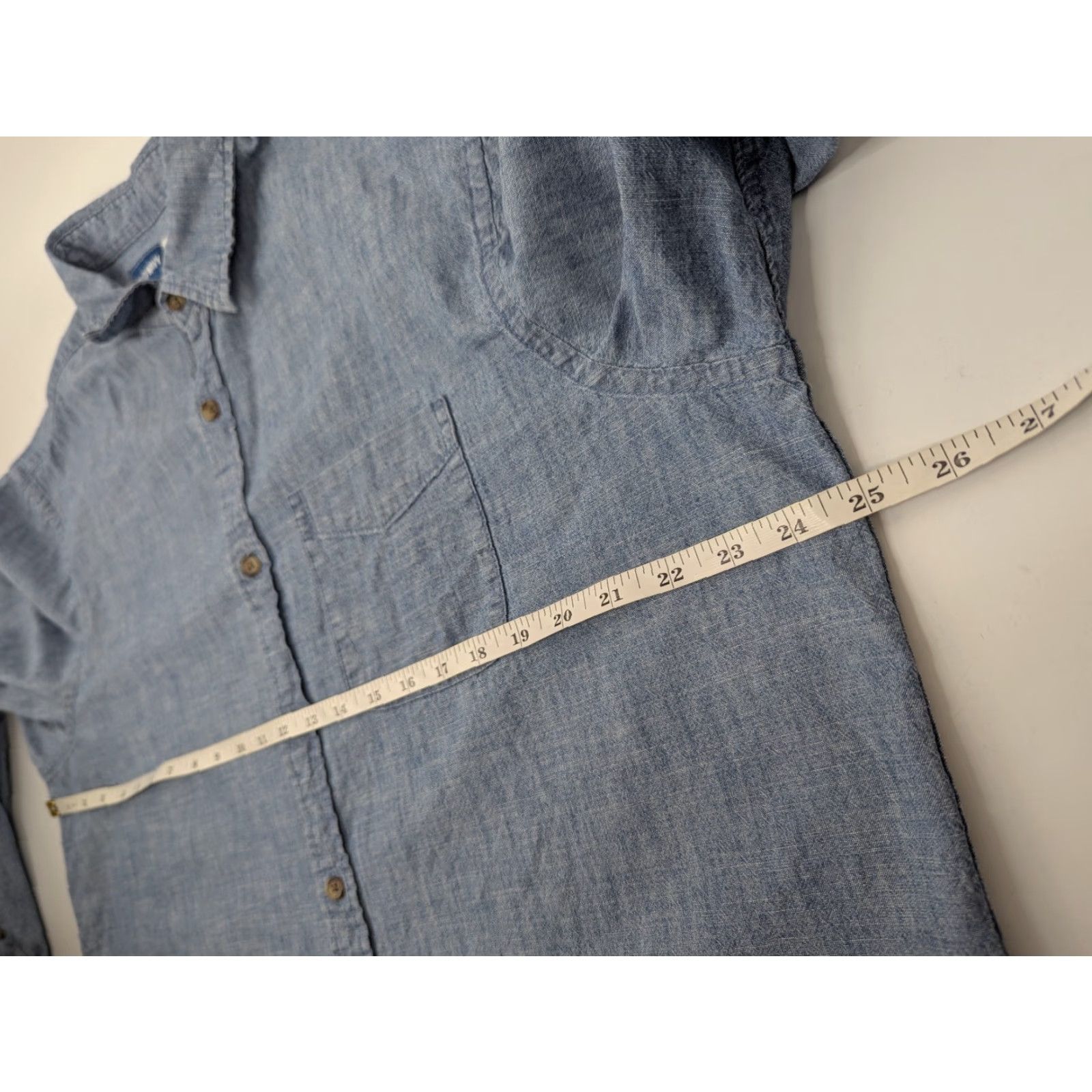 Old Navy Old Navy Shirt Men's XL Blue Chambray Button-Front Cotton Regular Fit Size US XL / EU 56 / 4 - 6 Thumbnail