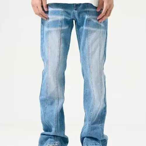 Japanese Brand × Jean Striped Baggy Blue Denim Jeans Size US 32 / EU 48 - 1 Thumbnail