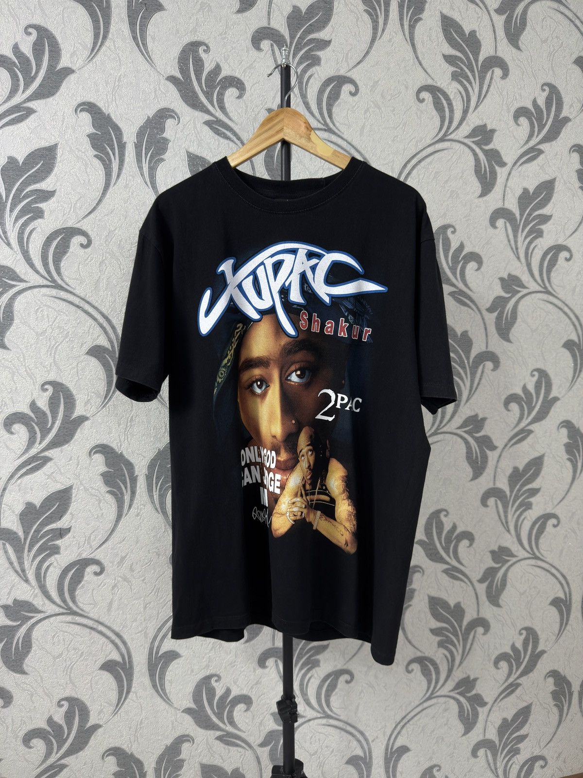 Rap Tees Vintage 90s Tupac Shakur 2Pac Only God Can Judge Me T-Shirt Size US XL / EU 56 / 4 - 9 Thumbnail