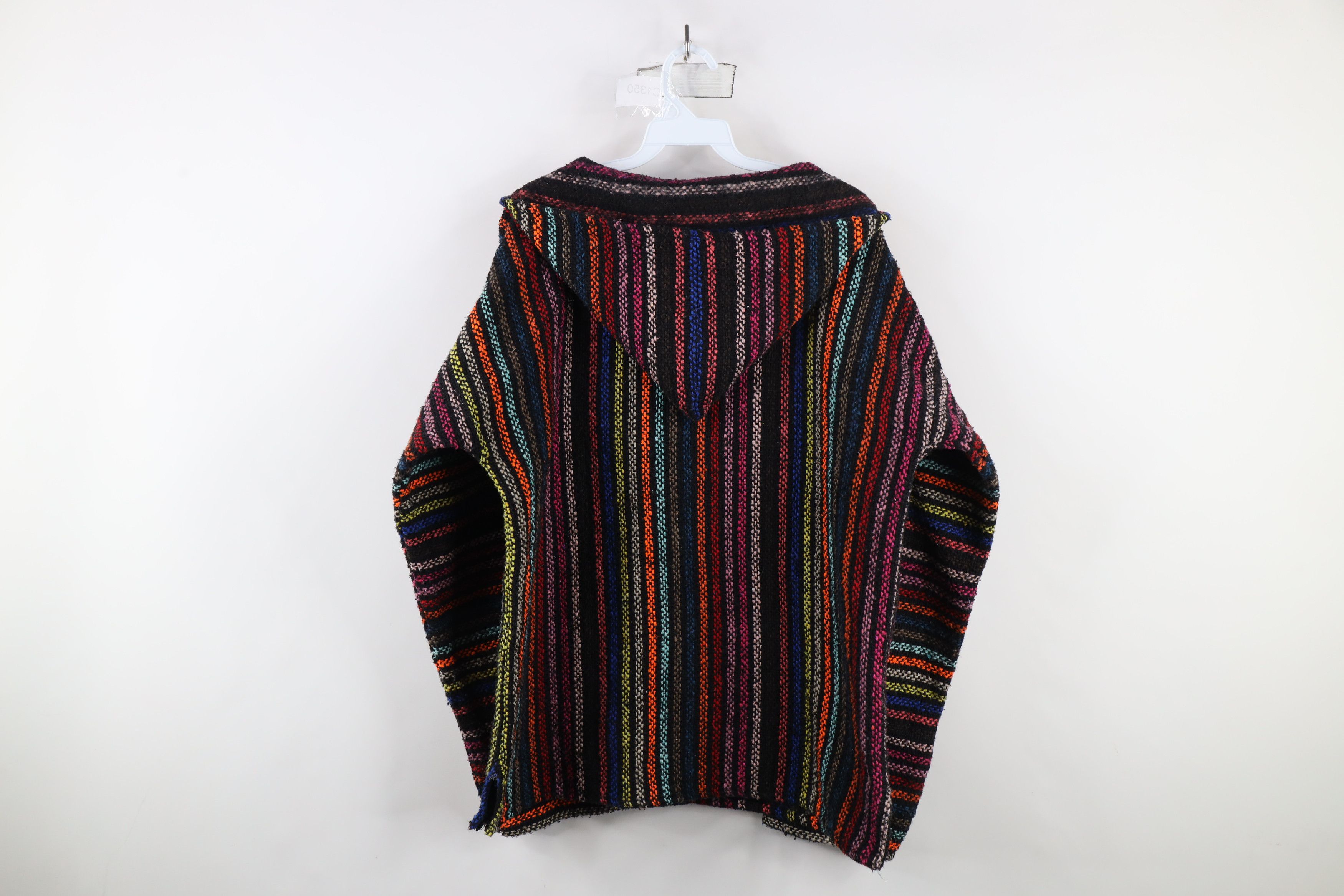 Vintage Vintage 90s Streetwear Striped Drug Rug Hoodie Sweatshirt Size US L / EU 52-54 / 3 - 7 Thumbnail