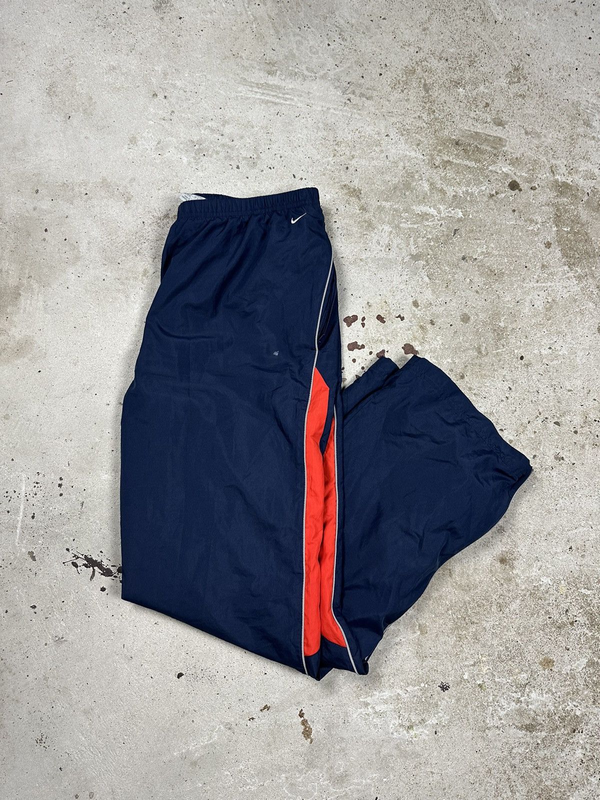Nike Streetwear Vintage Vintage Y2K Nike Navy Track Pants Swoosh Grailed