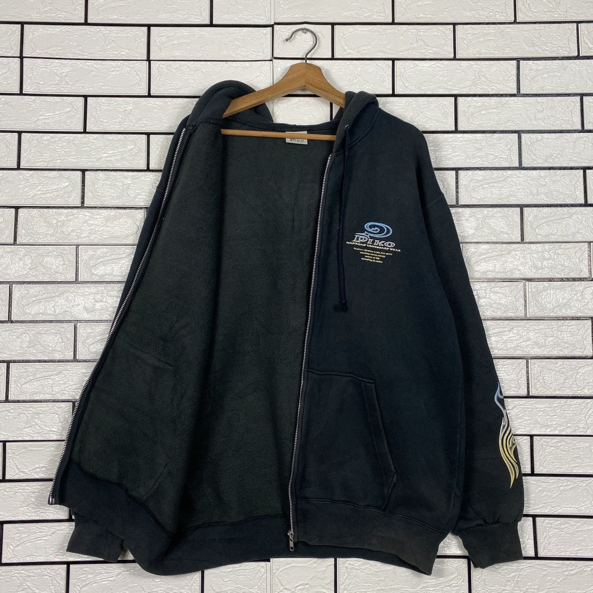 Japanese Brand 📌Vintage Bomber Jacket Zipper Hoodie Piko Hawaii Big Logo Size US XL / EU 56 / 4 - 13 Thumbnail