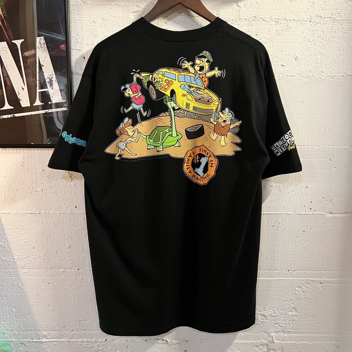 Vintage Vintage 90s Cartoon Network Wacky Racing Flintstones T-Shirt Size US XL / EU 56 / 4 - 2 Thumbnail