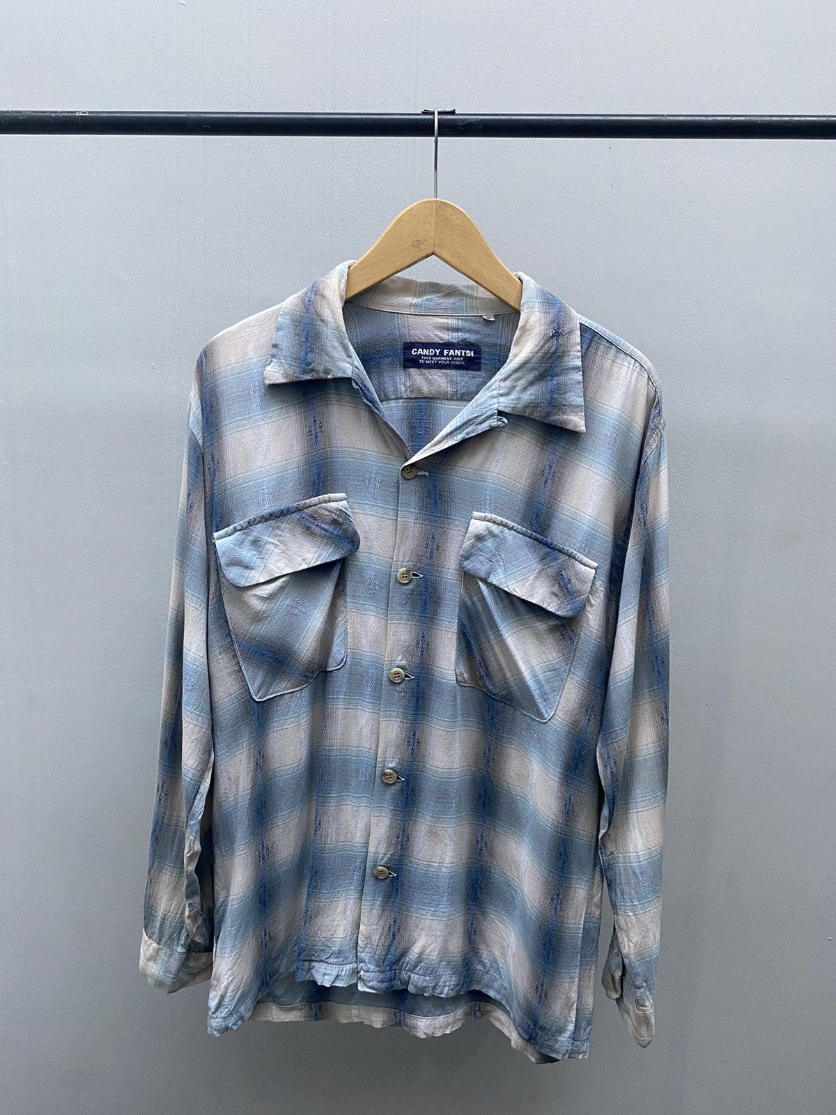 Vintage Candy Fantsi Double Pocket Plaid Rayon Shirt Size US M / EU 48-50 / 2 - 1 Thumbnail