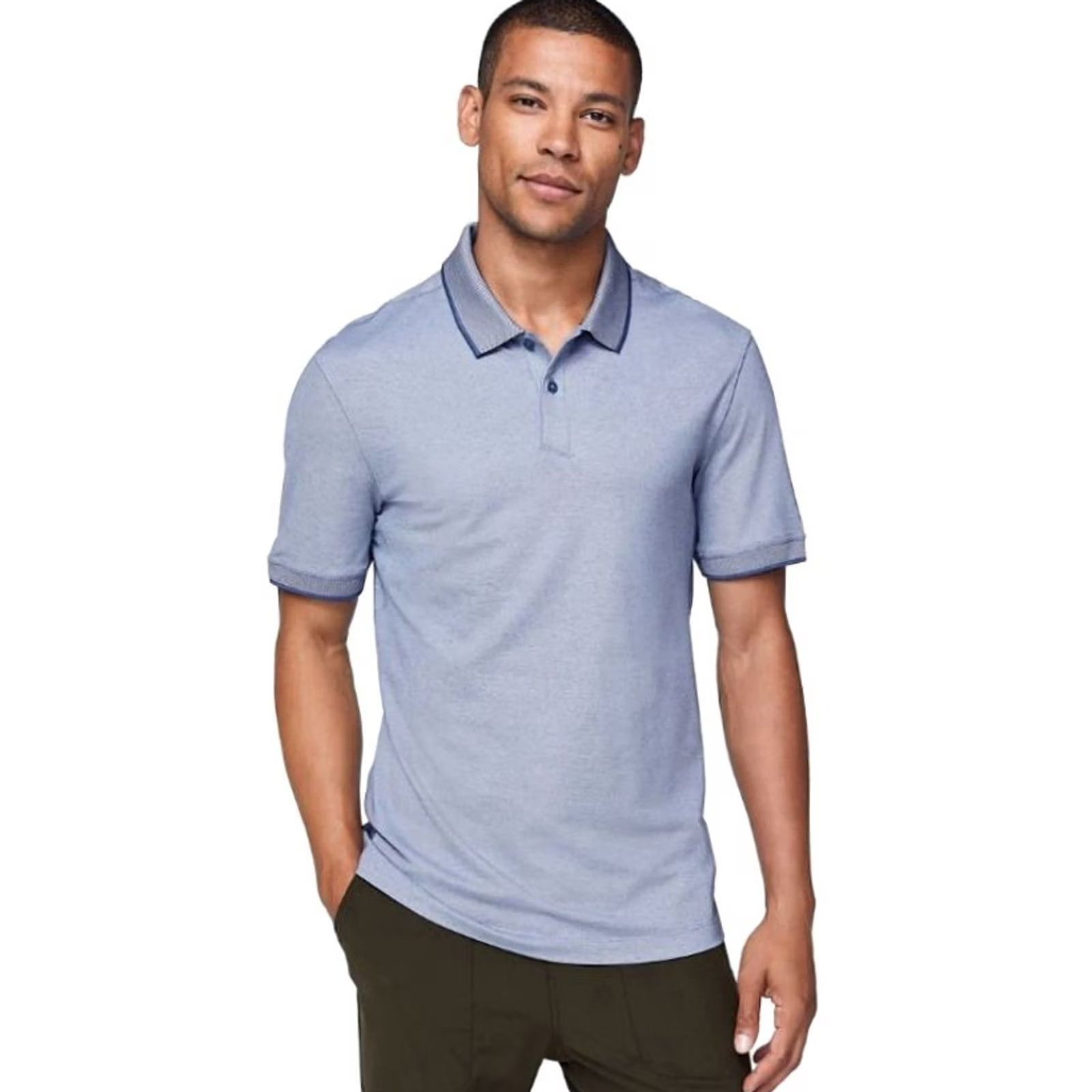 Lululemon Lululemon Polo Shirt Blue Stretch Performance Golf Preppy Adult Large Size US L / EU 52-54 / 3 - 2 Thumbnail