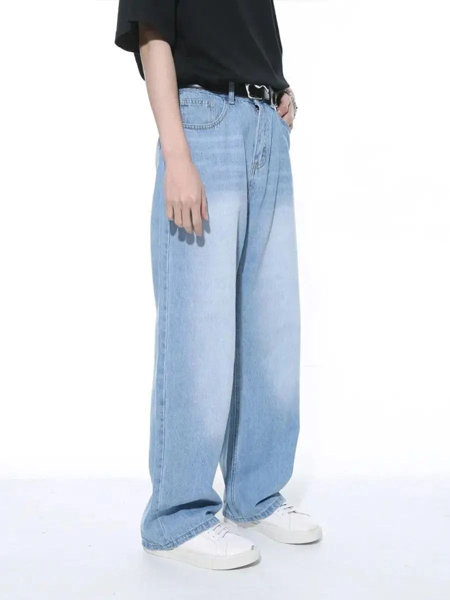 Japanese Brand Retro loose high street straight leg jeans Size US 32 / EU 48 - 2 Thumbnail