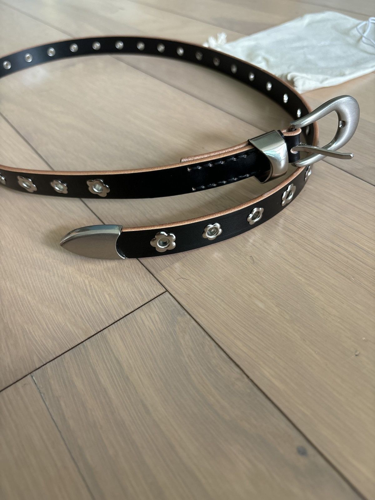 Pre-owned Our Legacy Flower Belt (90cm) In Black
