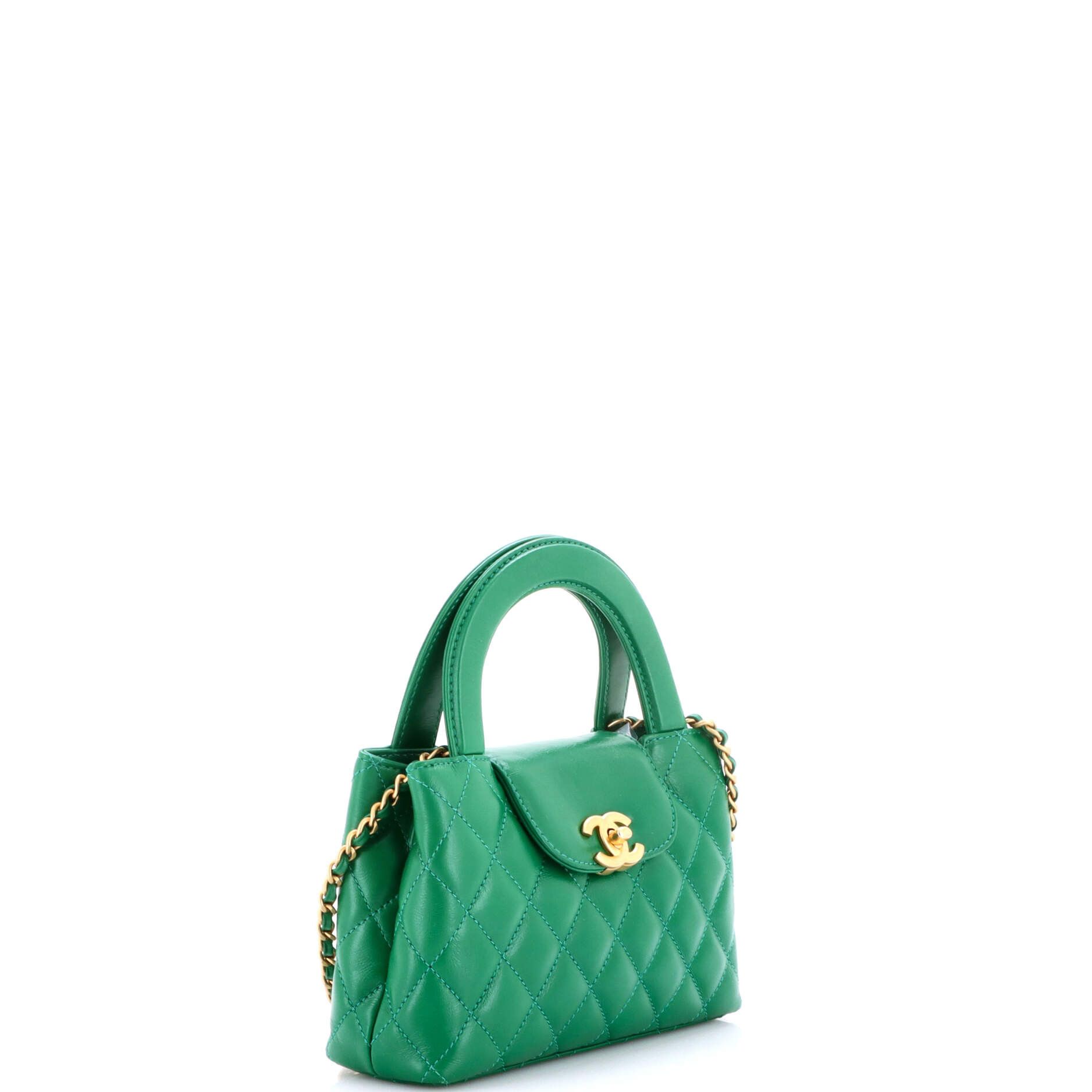 Chanel Kelly Top Handle Shopping Bag Quilted Shiny Aged Calfskin Mi Size ONE SIZE - 1 Thumbnail