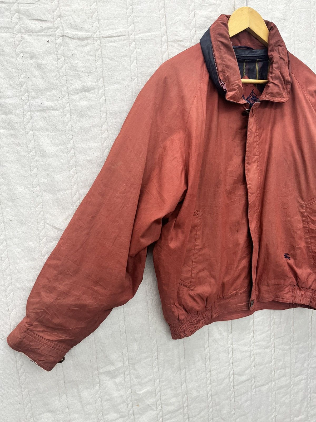 Burberry × Vintage VTG BURBERRY BOMBER JACKET HIDDEN HOODIE Size US M / EU 48-50 / 2 - 2 Thumbnail