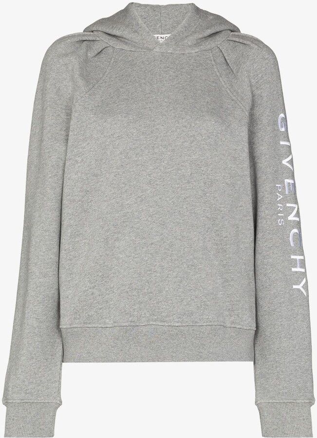 image of Givenchy O1Mle0524 50 Logo Arm Hoodie In Grey, Women's (Size XS)
